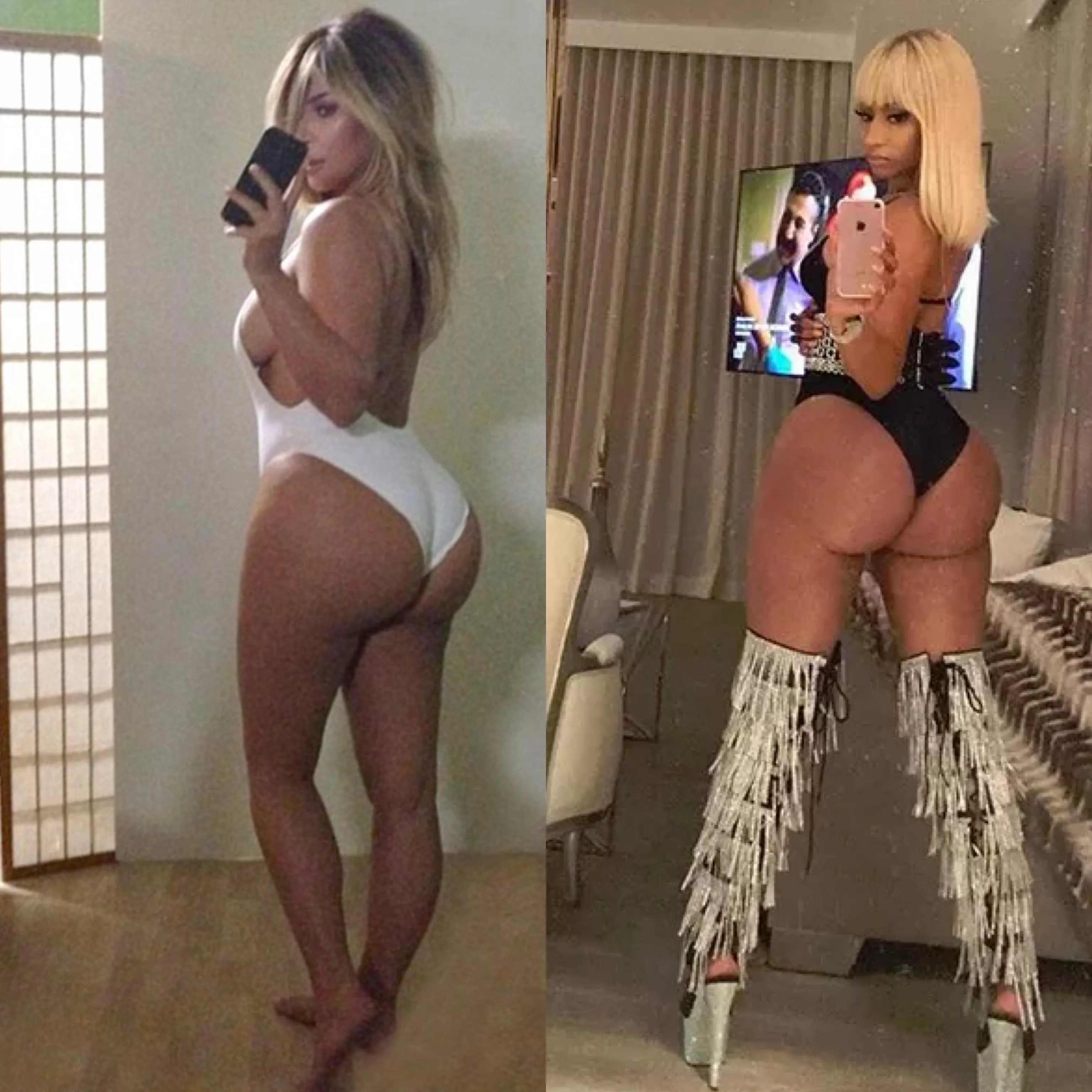 [2] Which fake booty Queen would you rather smash. Kim or Nicki.