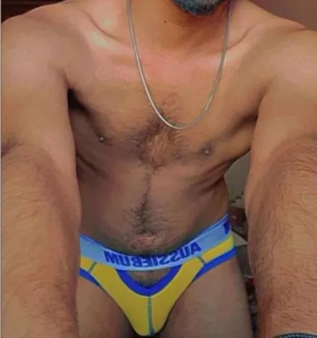 [20] Saw these new briefs that show off your pubes haha. Would you text me if you saw this as a grindr profile. Upvote and let me know in the comments how are chats would go down.