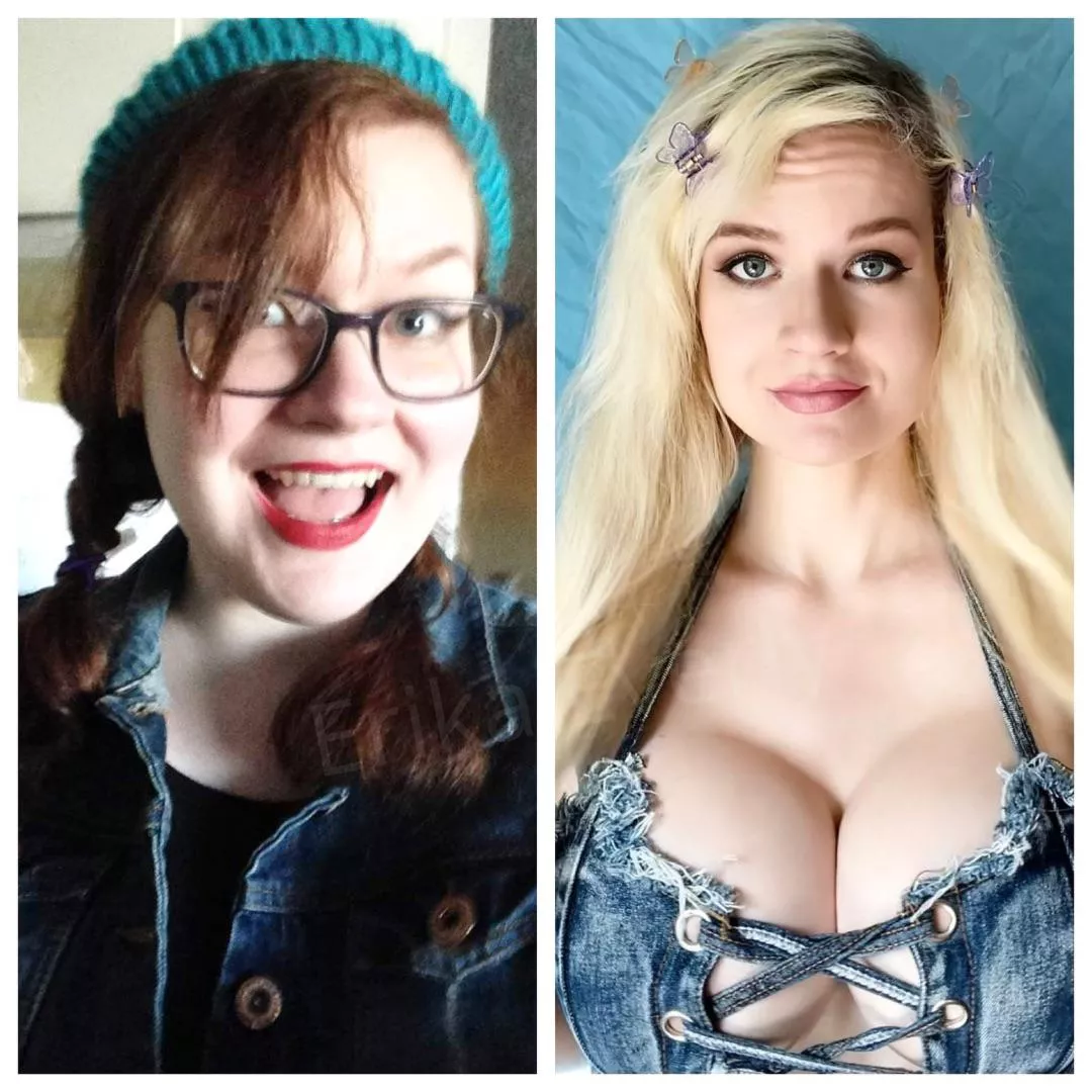 2016 vs 2021…I think I’ve made some fair bimbo progress! Still love those denim tops! [OC]