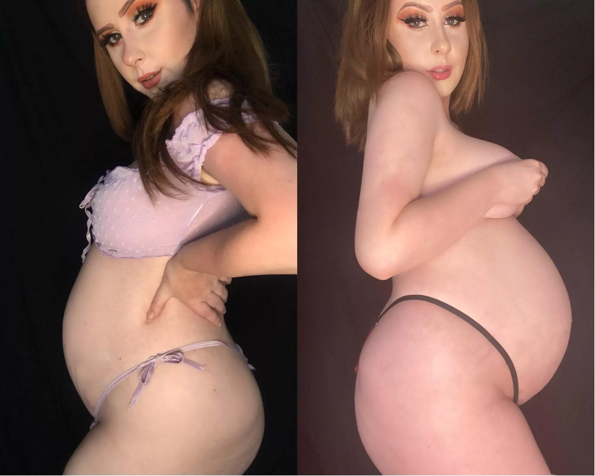 21 weeks vs now (32 weeks) canâ€™t believe how much iâ€™ve grown!