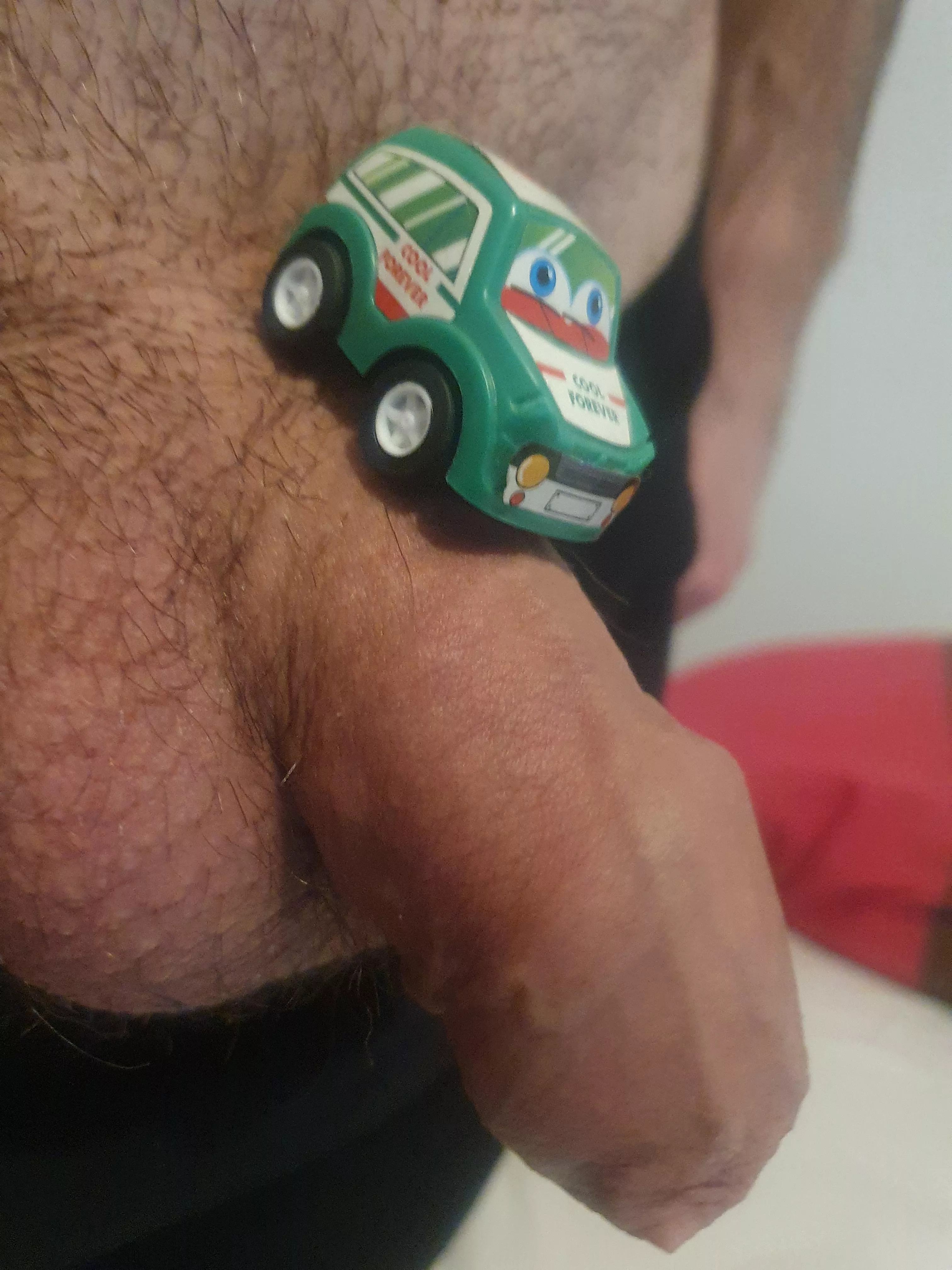 2inch toy car on my soft dick