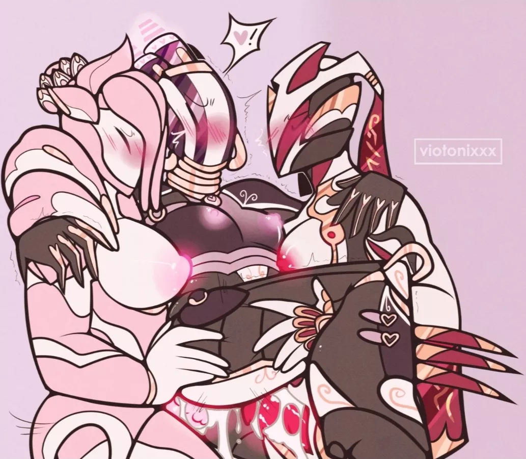 3 Warframes having a wonderful time (viotonixx)