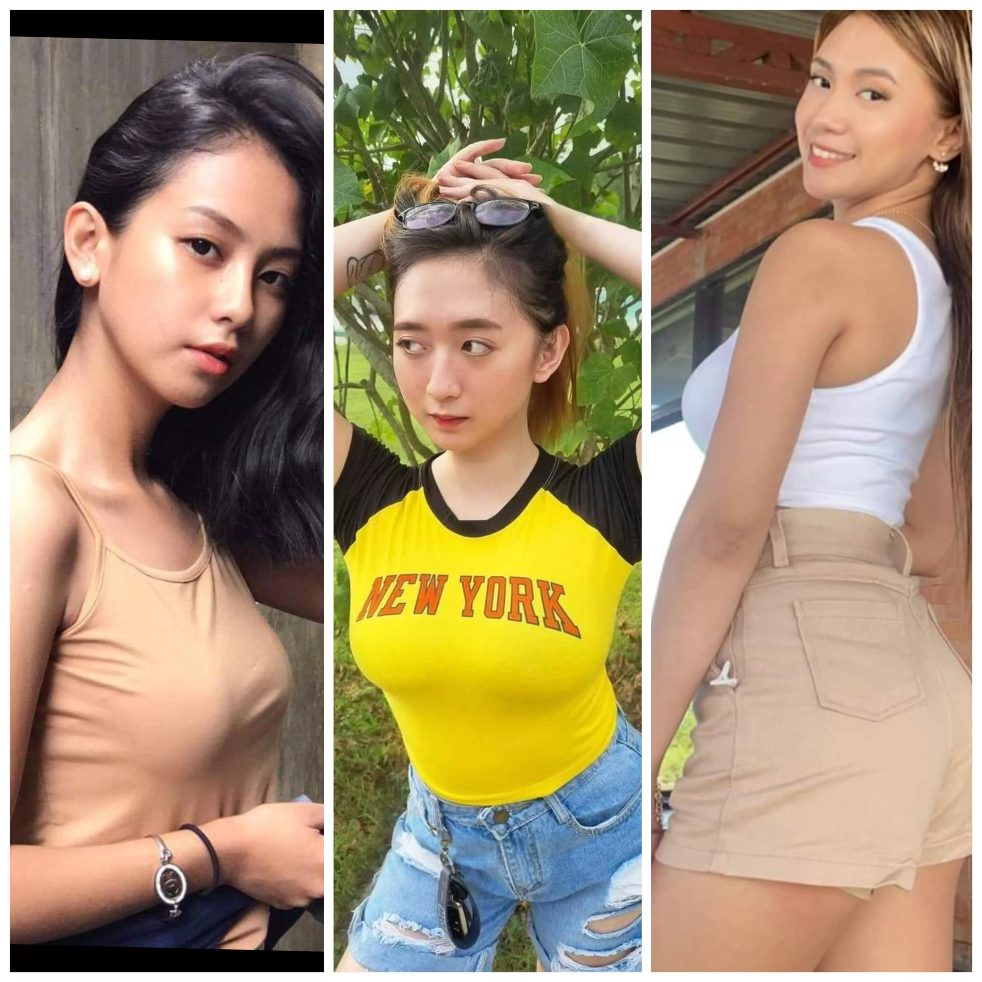 [3] who do you think is the HOE. Pick one! L to R. Marielle, asaki, or hannah. Will see how good you are