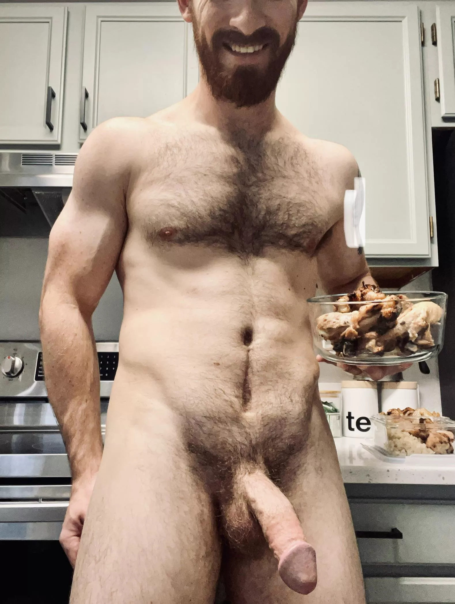 [35] all this chicken protein goes straight to my Dad cock