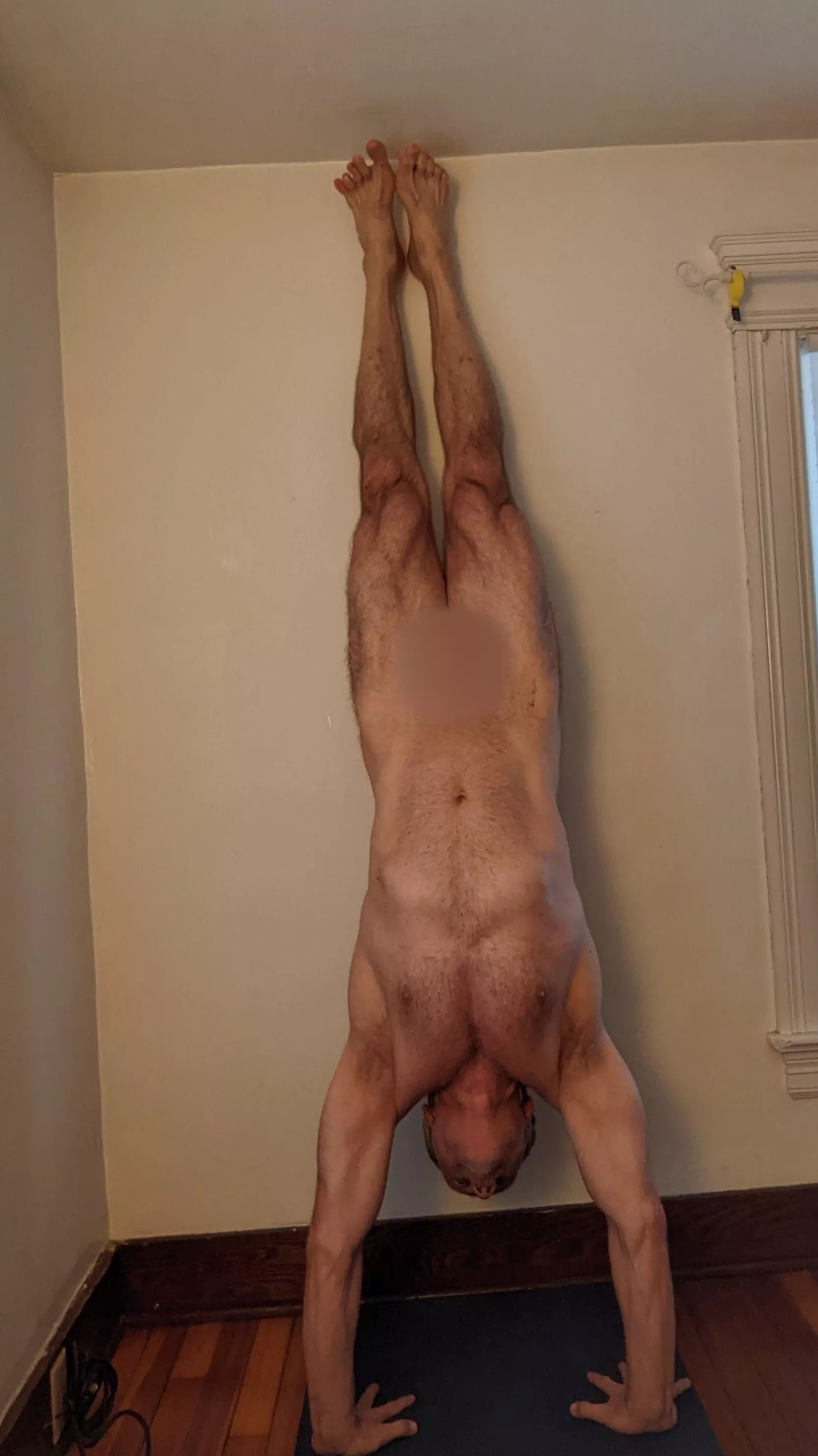 56/M Working on handstands and yes I’m using the wall!!😃