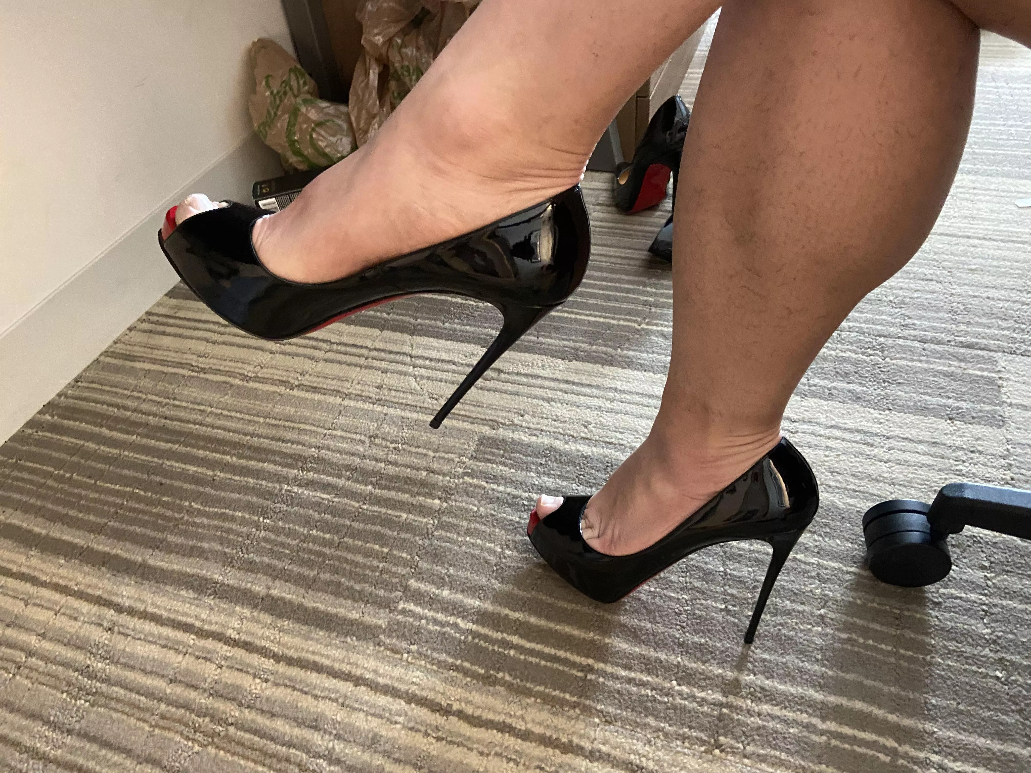 $850 Louboutin peep toesâ€¦u like?