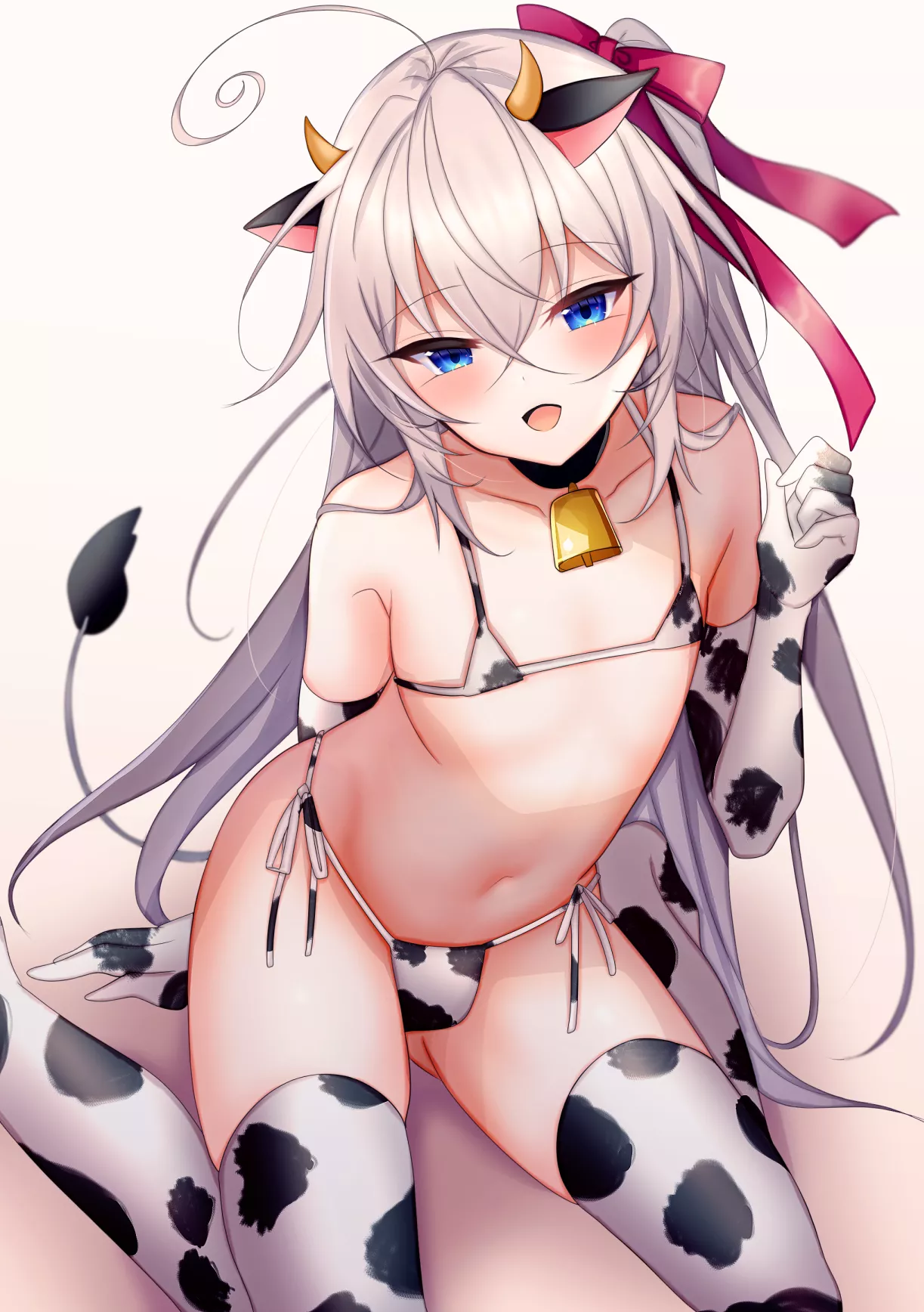 A cow in need of milking