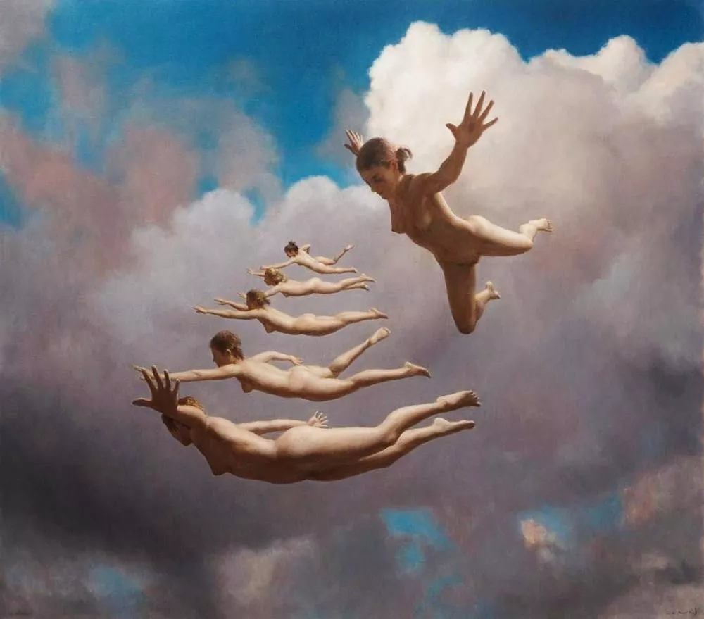 A flock of flying girls (Harry Holland)