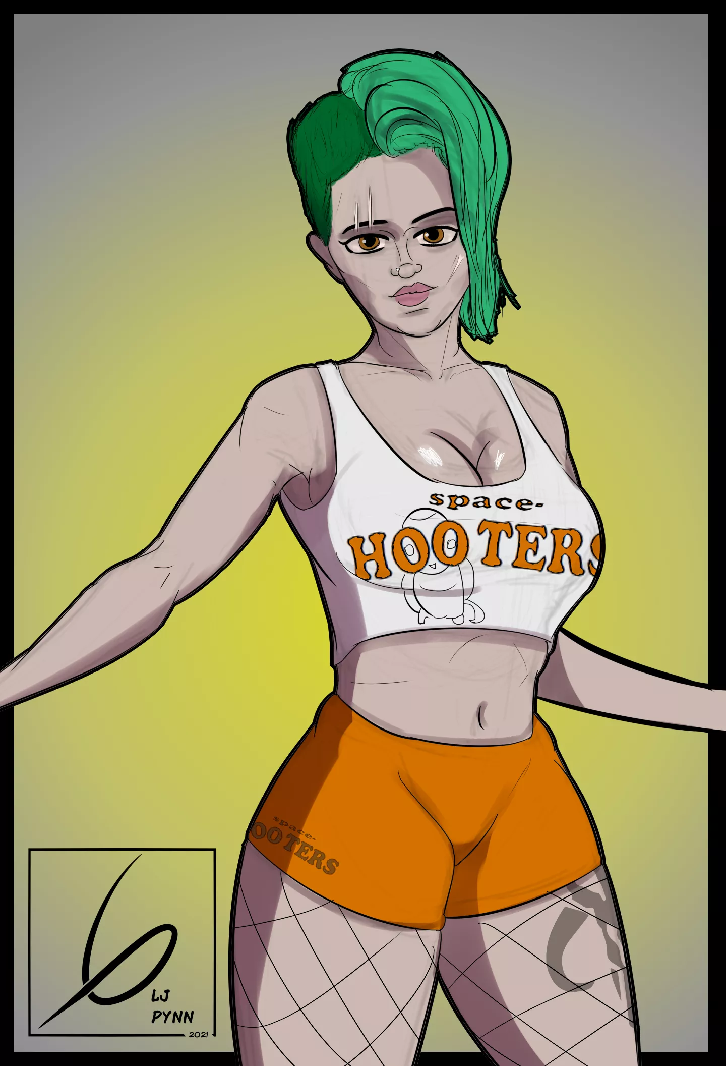 A Friend Suggested my Mando OC M'rina was Suited to Work at Space-Hooters (@LjPynn)