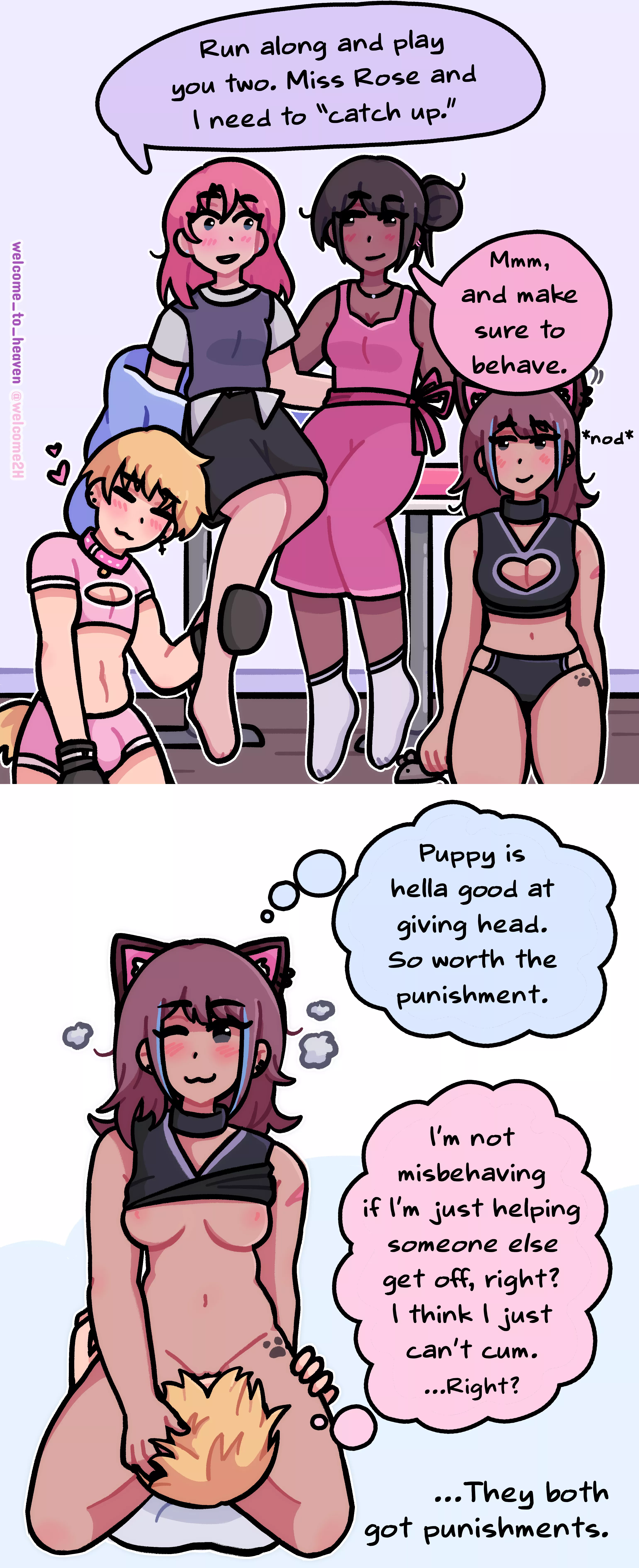 A little meetup between two dommes and their pets 🐾[OC]