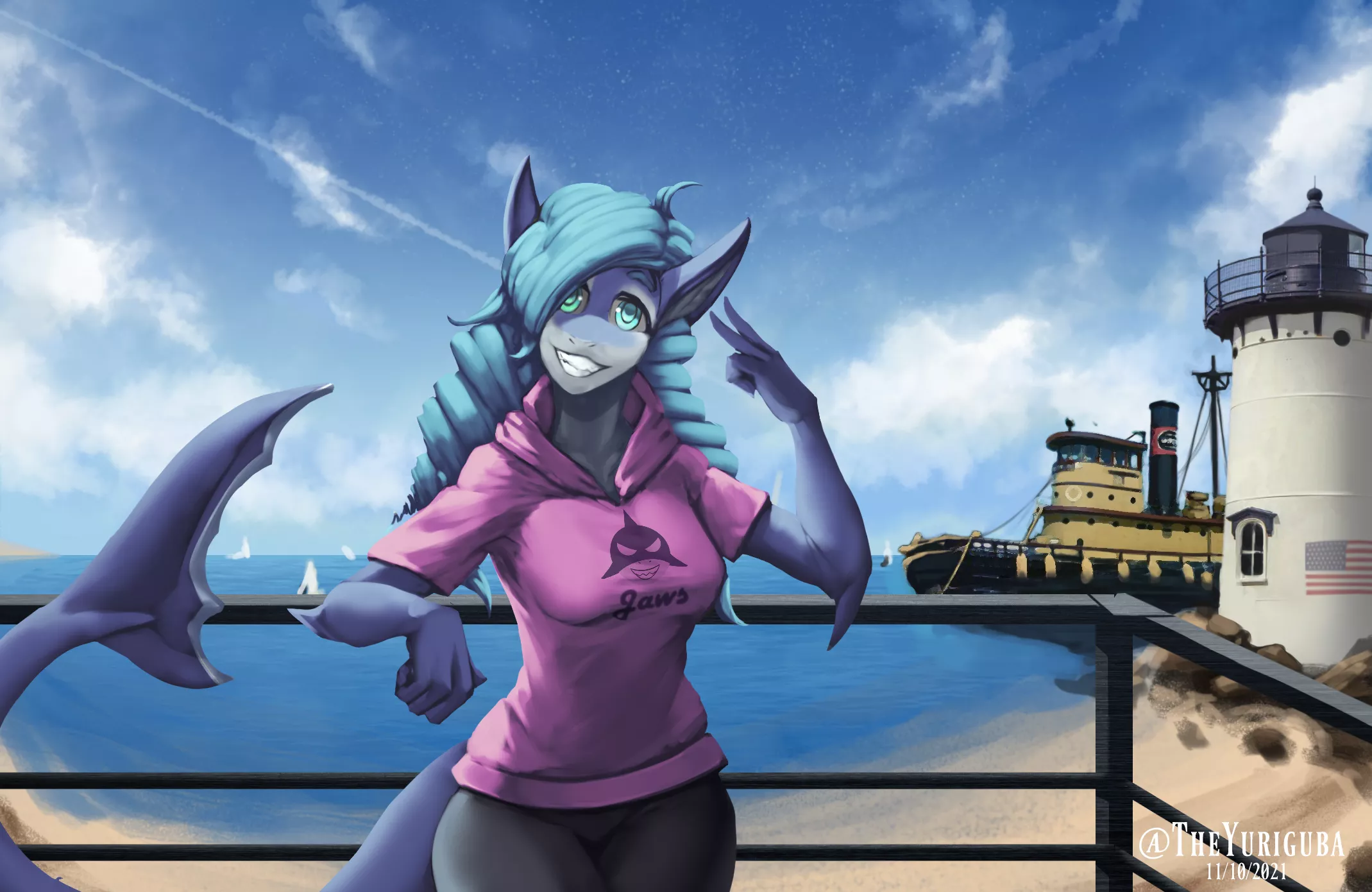 A nice beach photo from Cape Cod! (Commission drawn by me @TheYuriguba on Twitter)