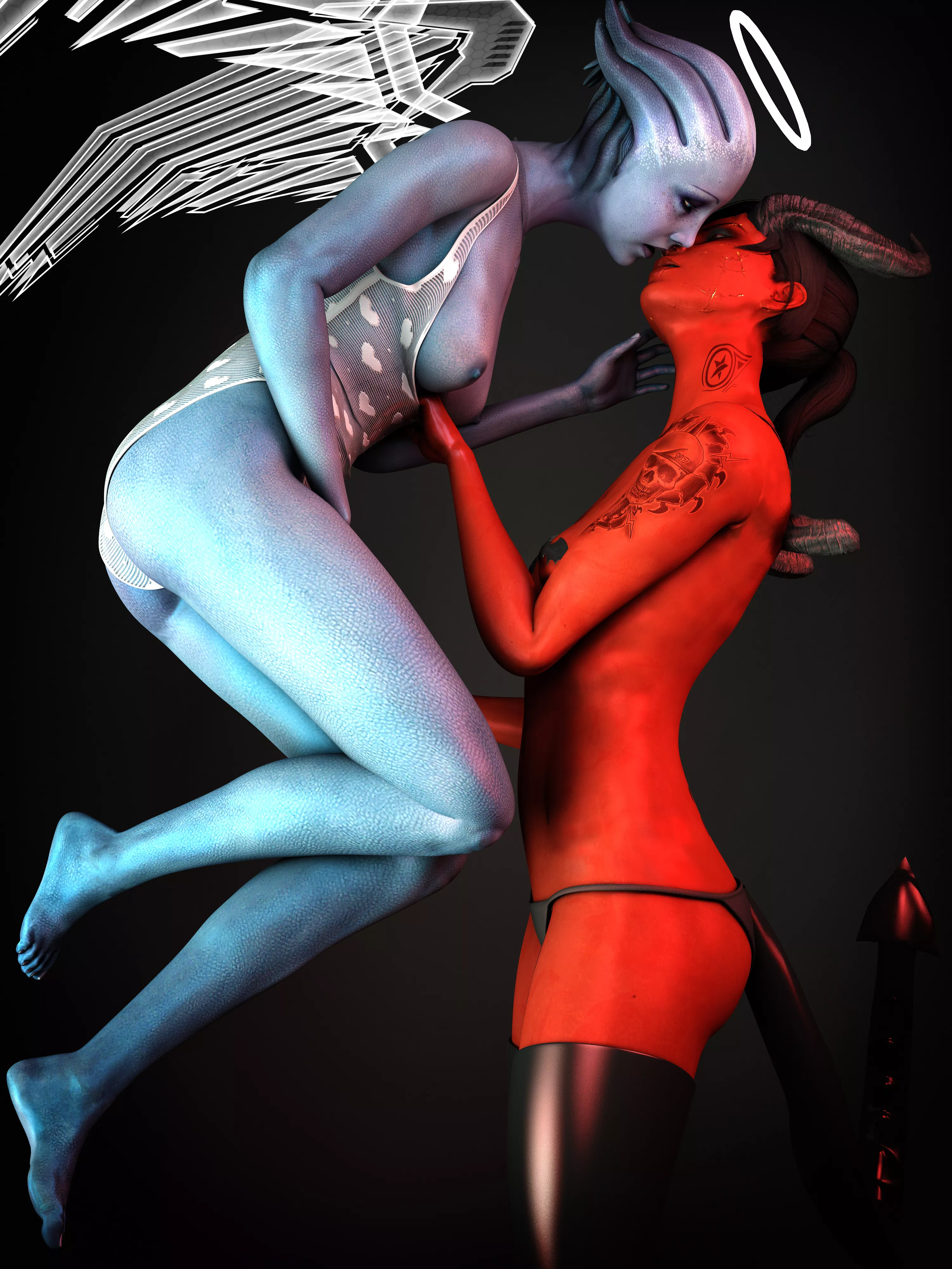 A paragon Liara tries to coax back a renegade Shepard (asarimaniacl