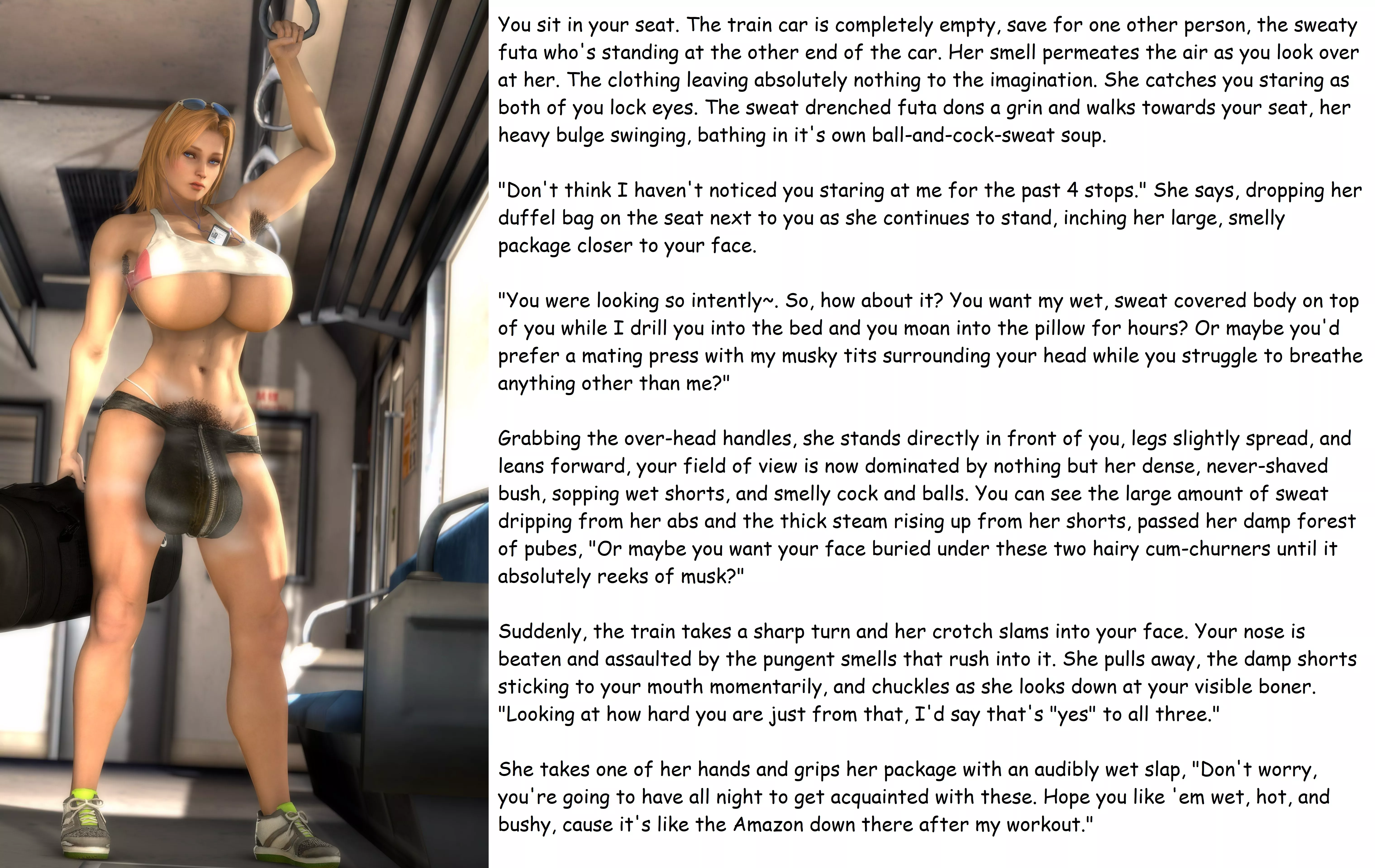 A Train Ride Home [Pubic hair] [Sweat] [Smell]