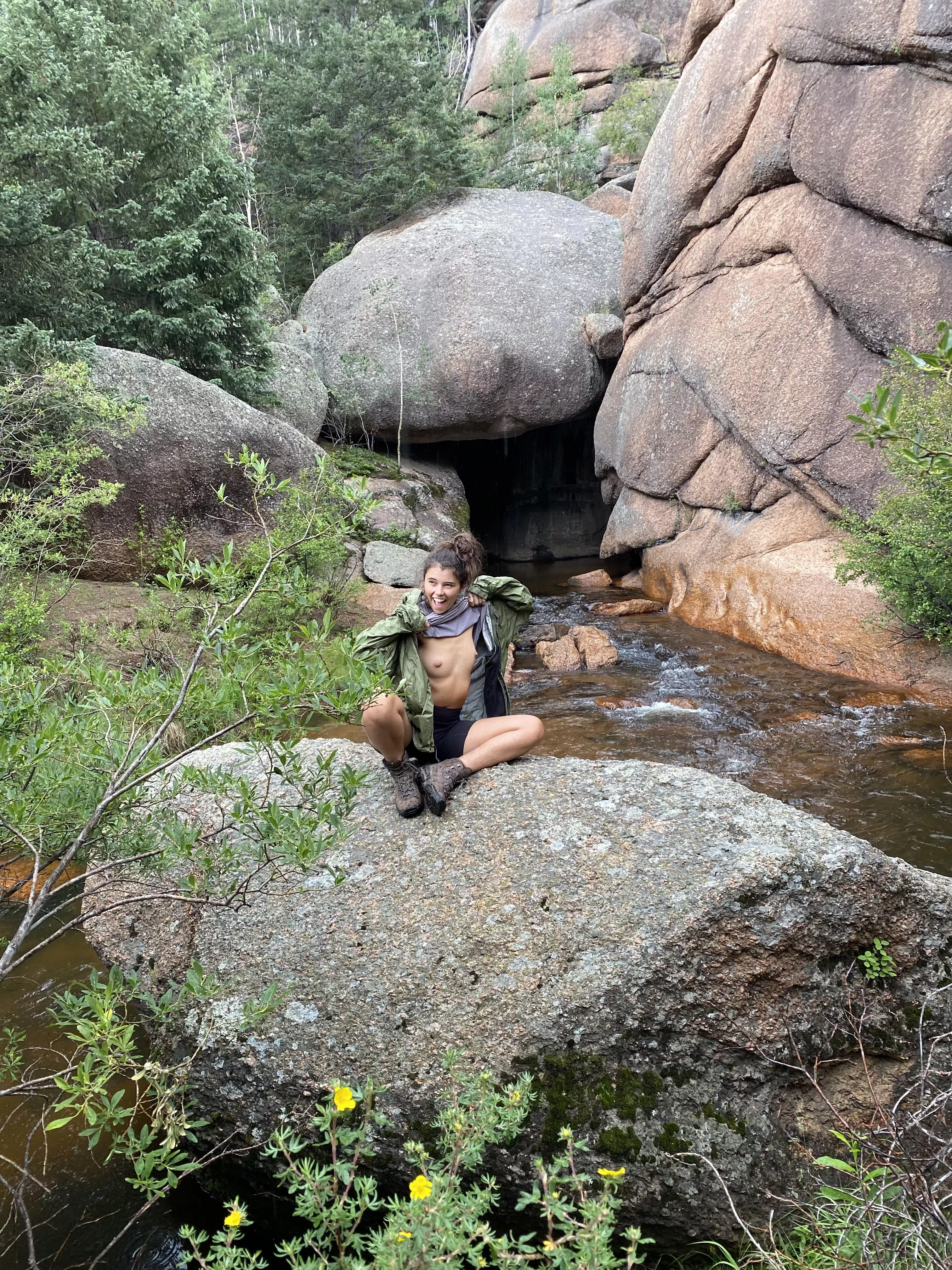 After a 7 hour hike. In the rain. 🥵