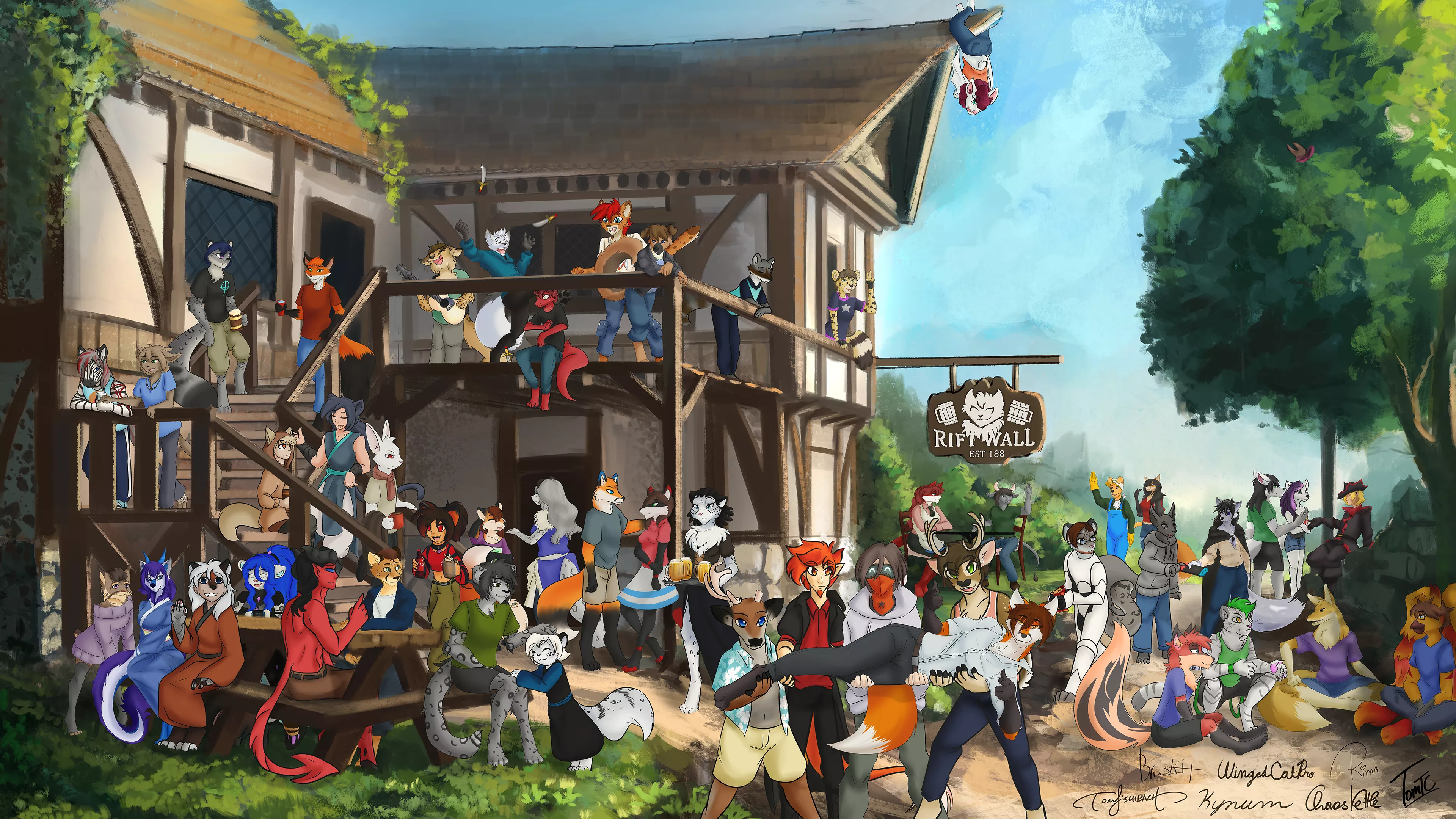 After a full year of work the TwoKinds Group Chat Discord Server portrait is finally finished!