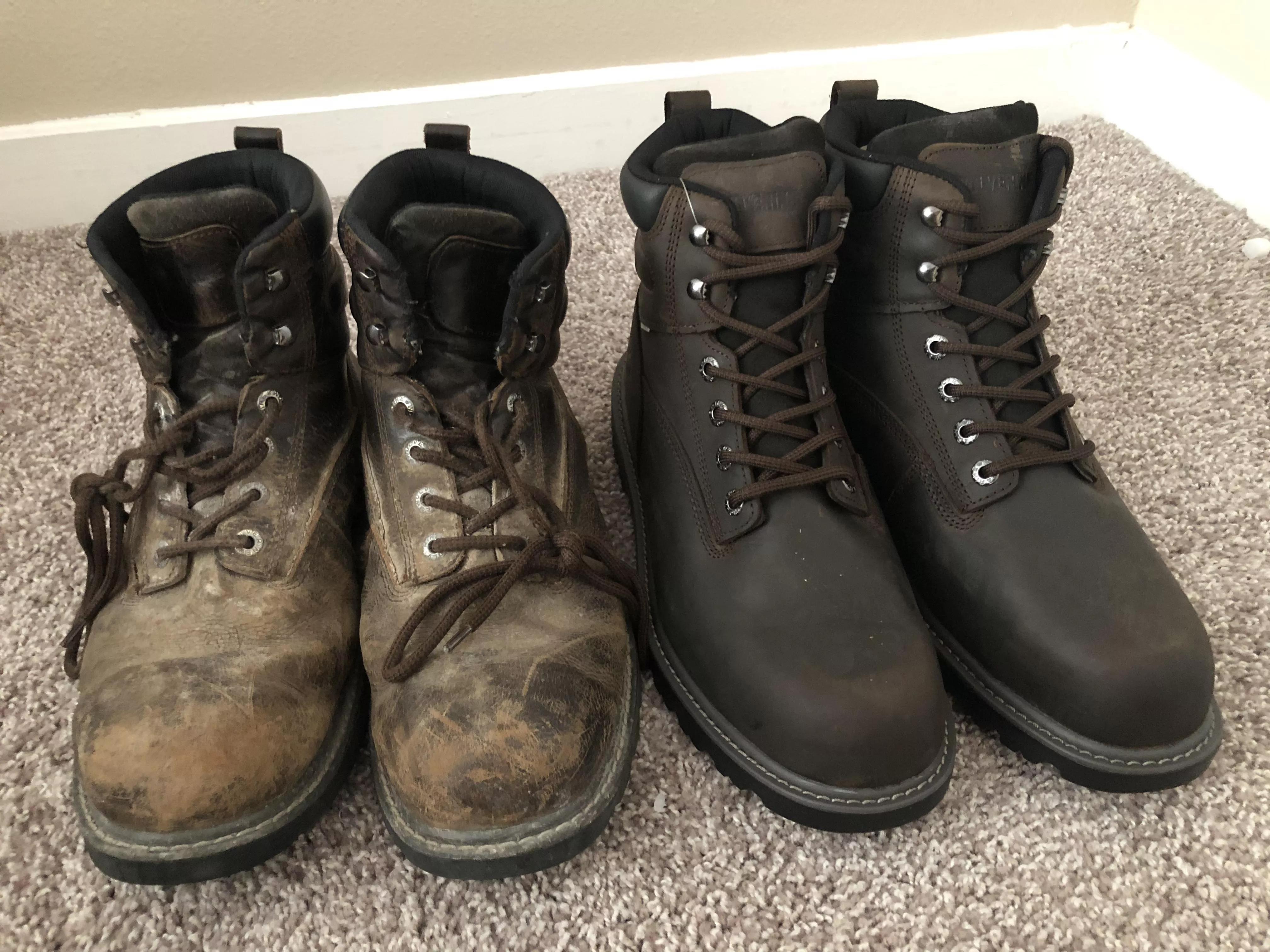 After about 3 years I finally retired my wolverines. Got the same pair with steel toe now.