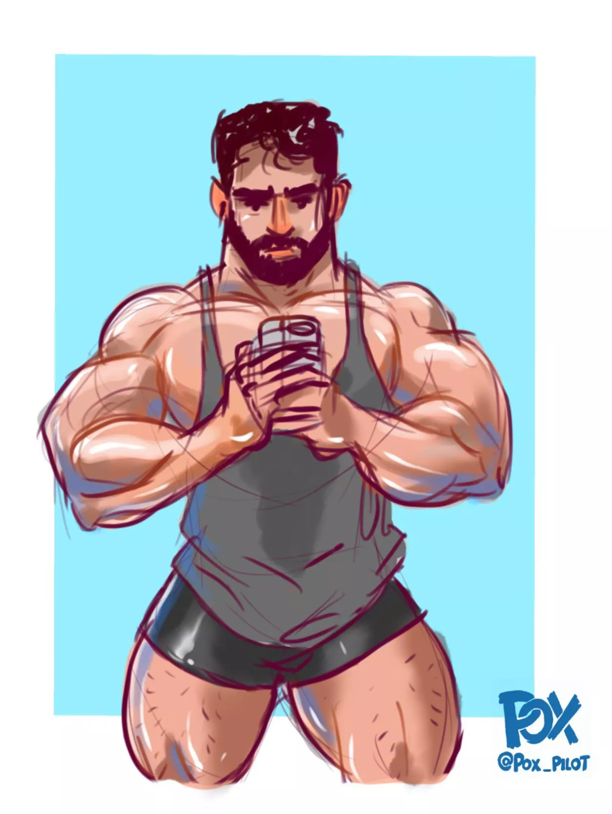 After gym! Art by me