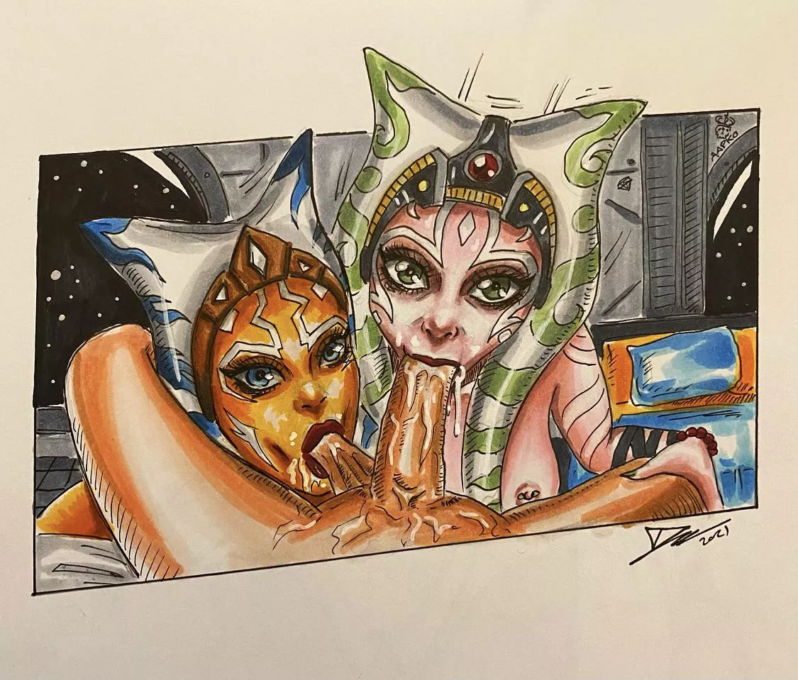 Ahsoka and my OC Niisha enjoying the D on a spaceship 🍆💦 (darko_tattoo)