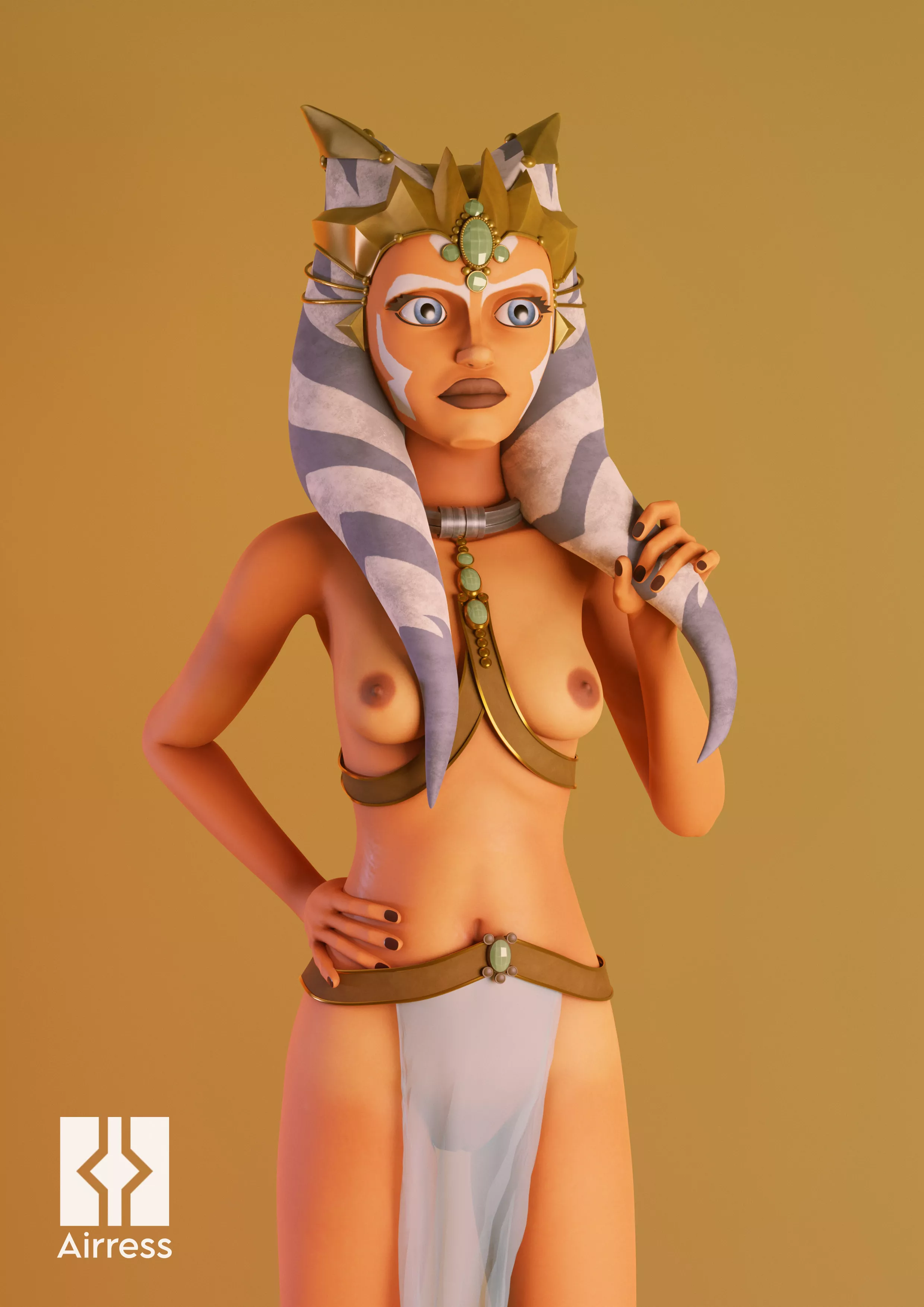 Ahsoka is not impressed with the slave outfit (Airress)