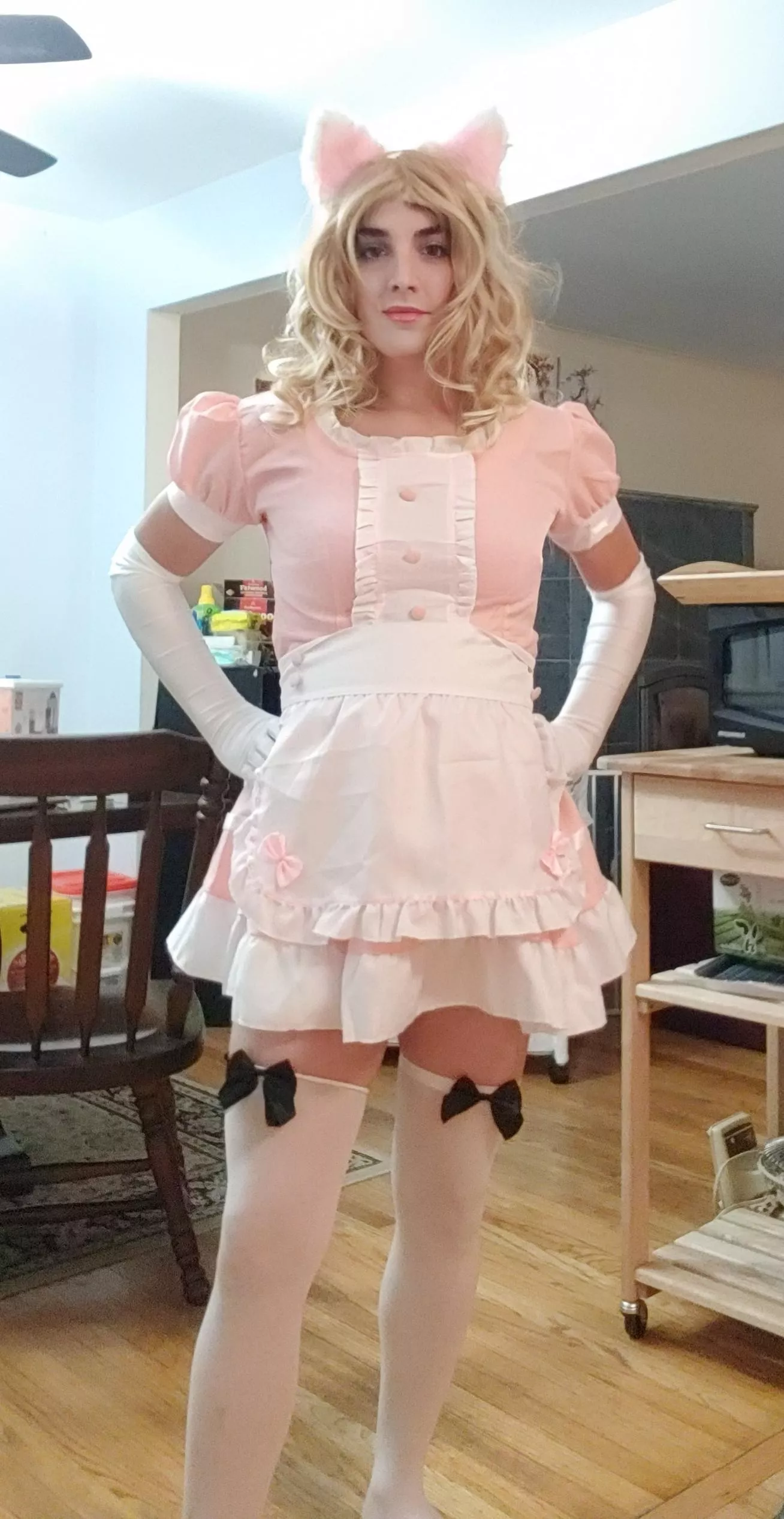 All dressed up for the Halloween party! Cat maid lol.