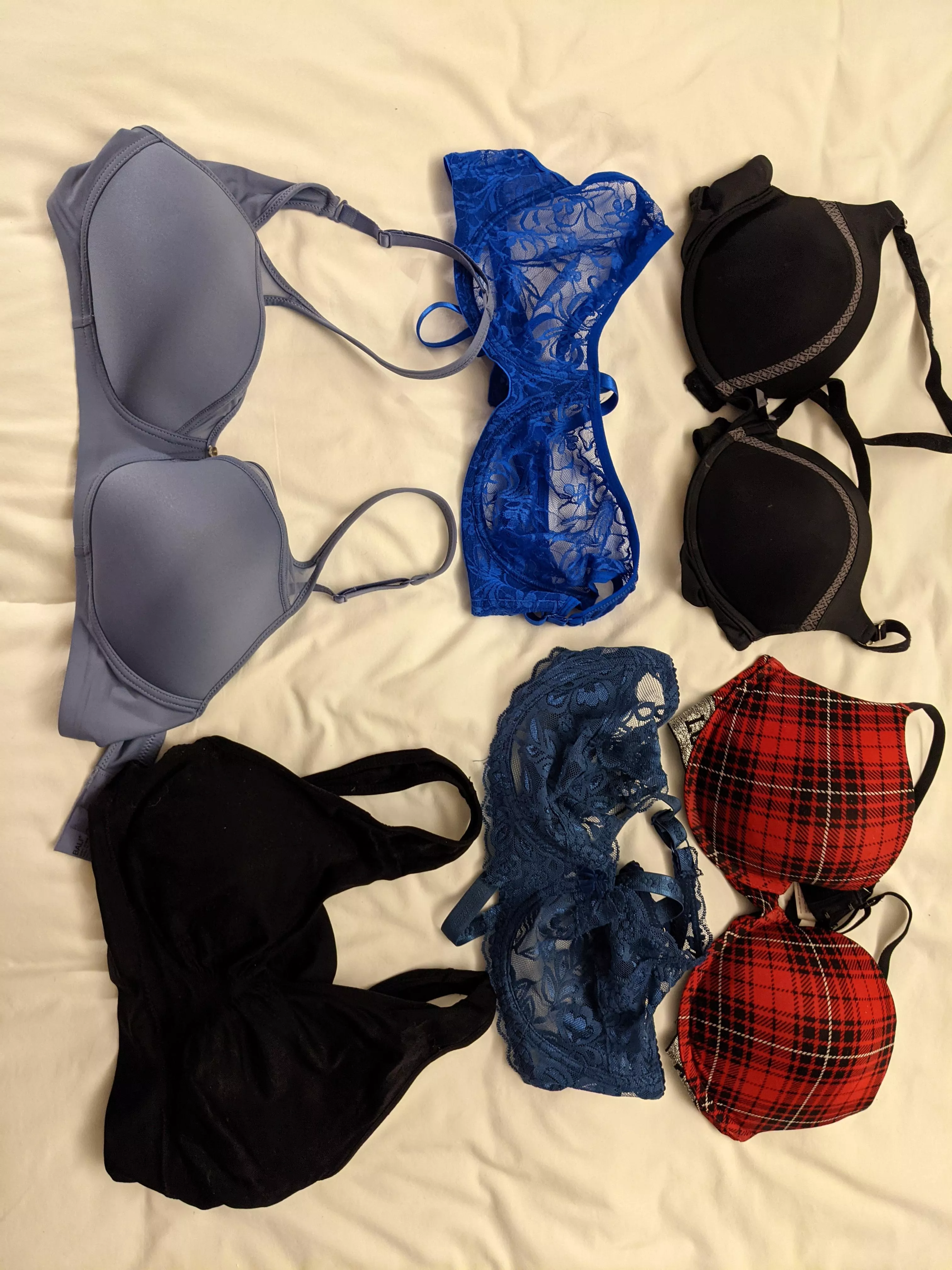 All the bras I brought with me on this trip.