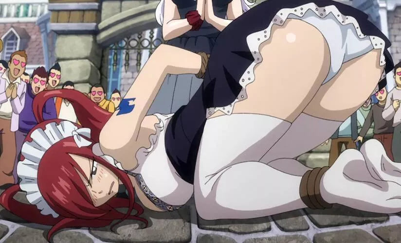 Alternate universe where the Dark Guild won and Erza is now a sex maid for the whole city!