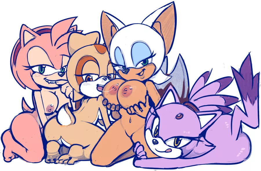 Amy, Cream, Rouge and Blaze (Night0wI)