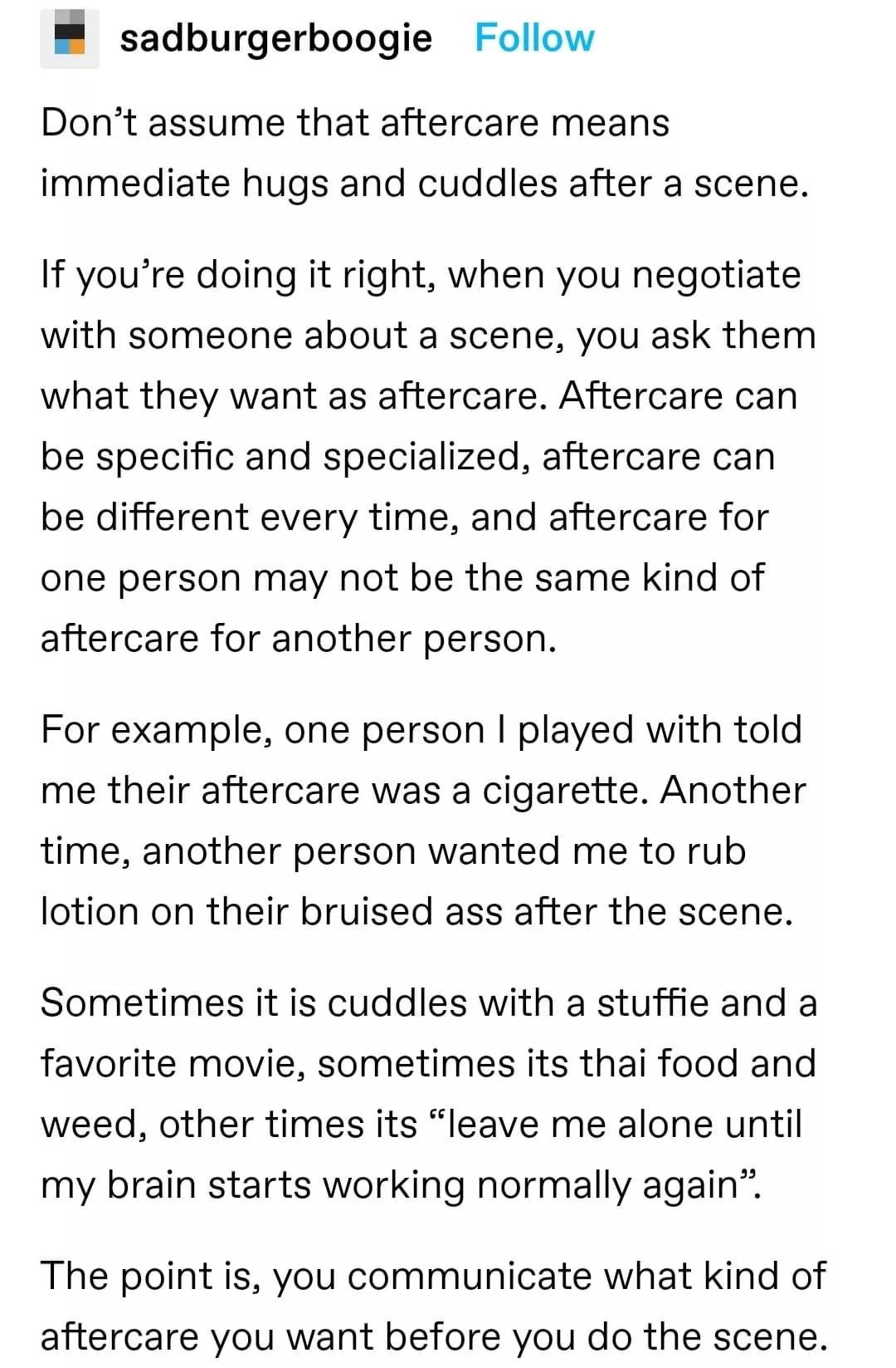 An important PSA about aftercare