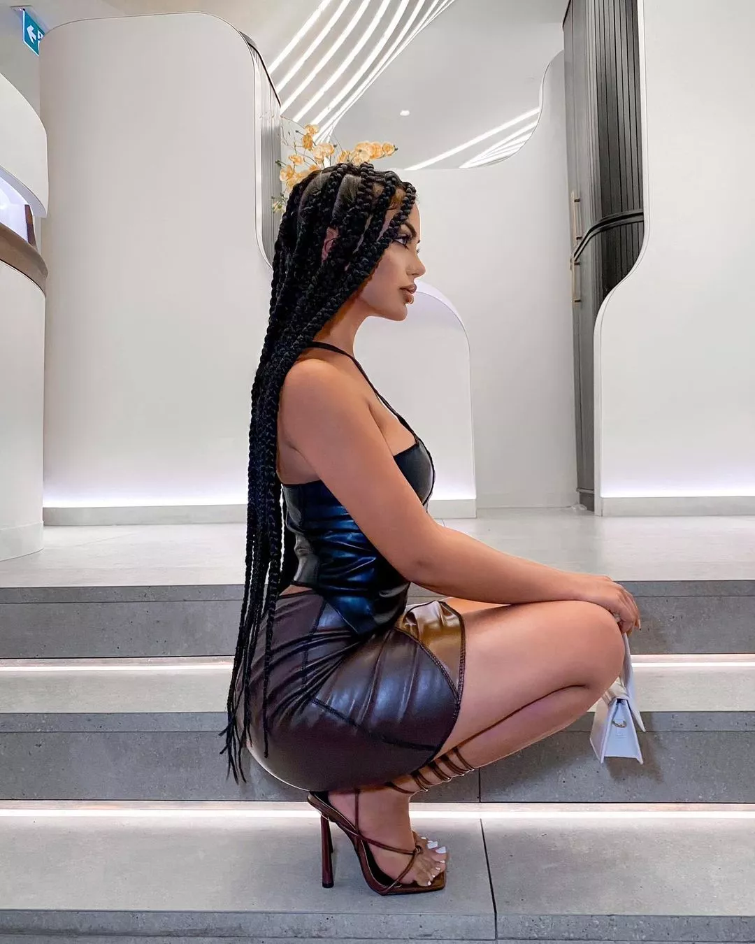 Aneeqa in a sexy Leather Dress, more in comments x