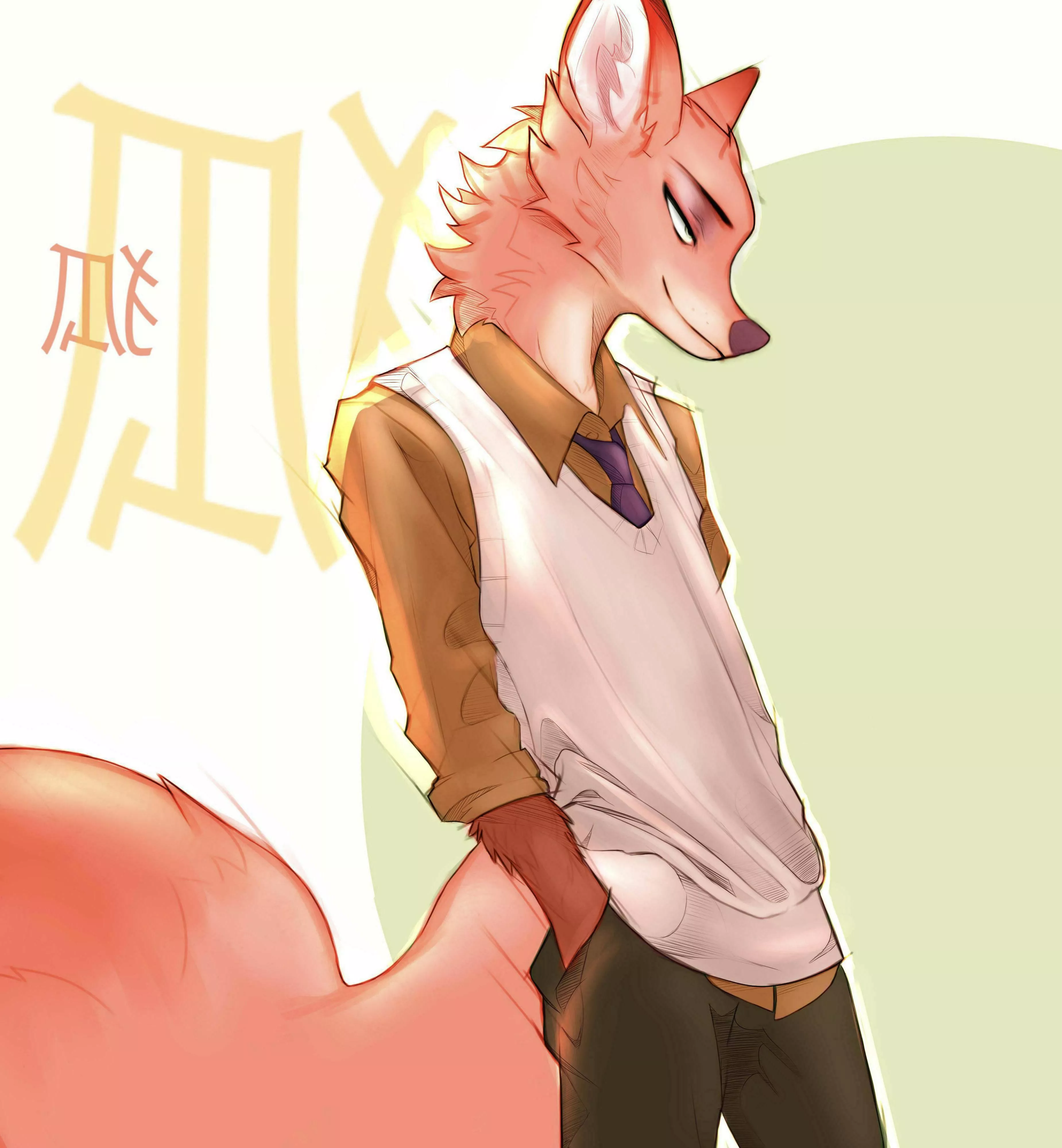 anime fox art by me (X4Ash -twitter)