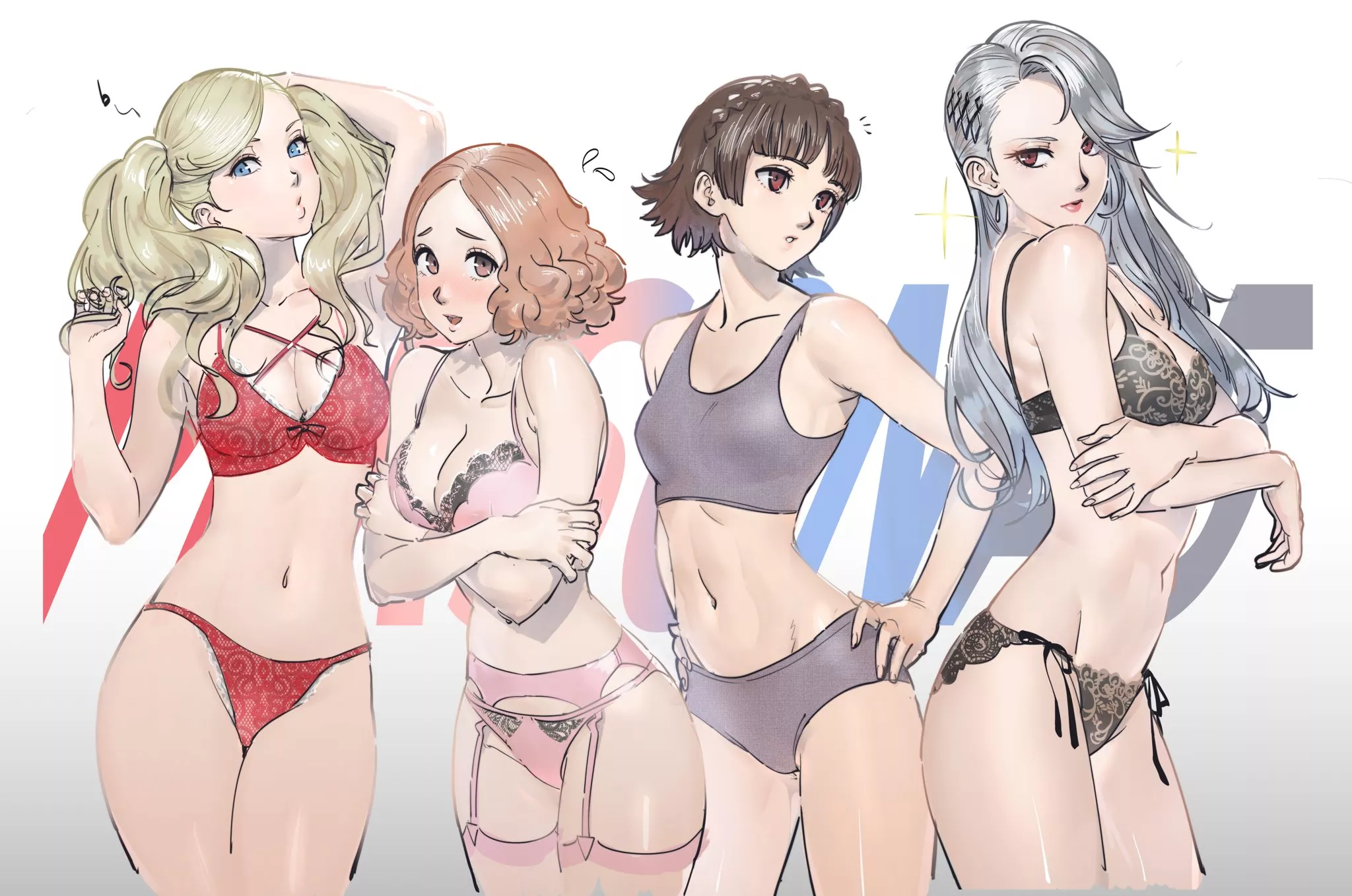 Ann, Haru, Makoto and Sae (Persona)