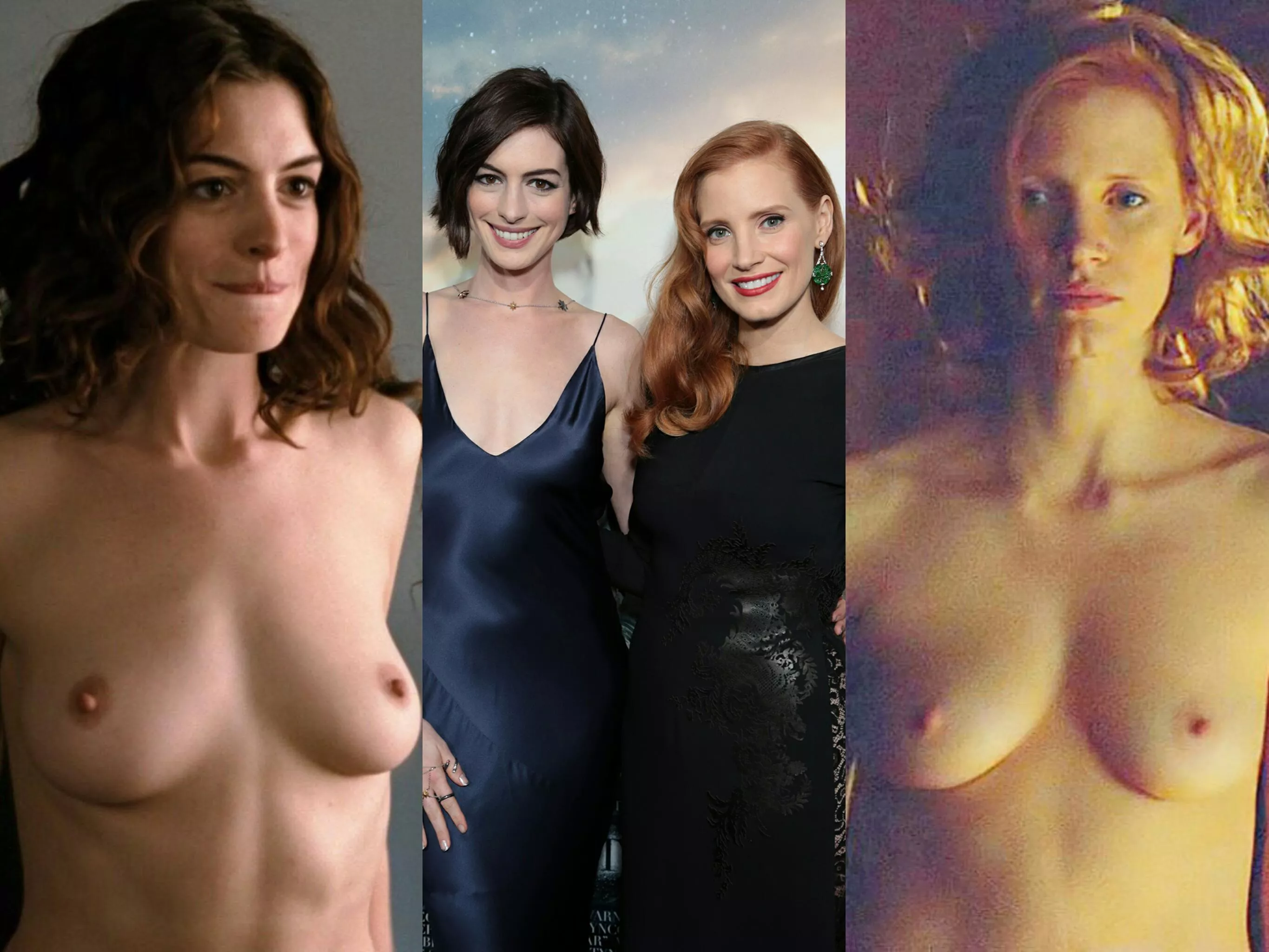 Anne Hathaway and Jessica Chastain on/off