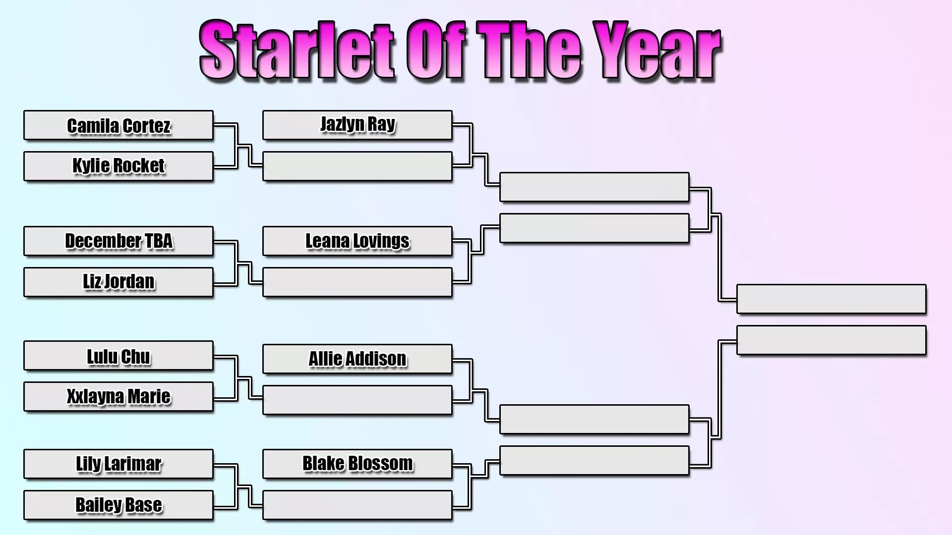 [Announcement] Starlet Of The Year Single Elimination Bracket Info In Comments