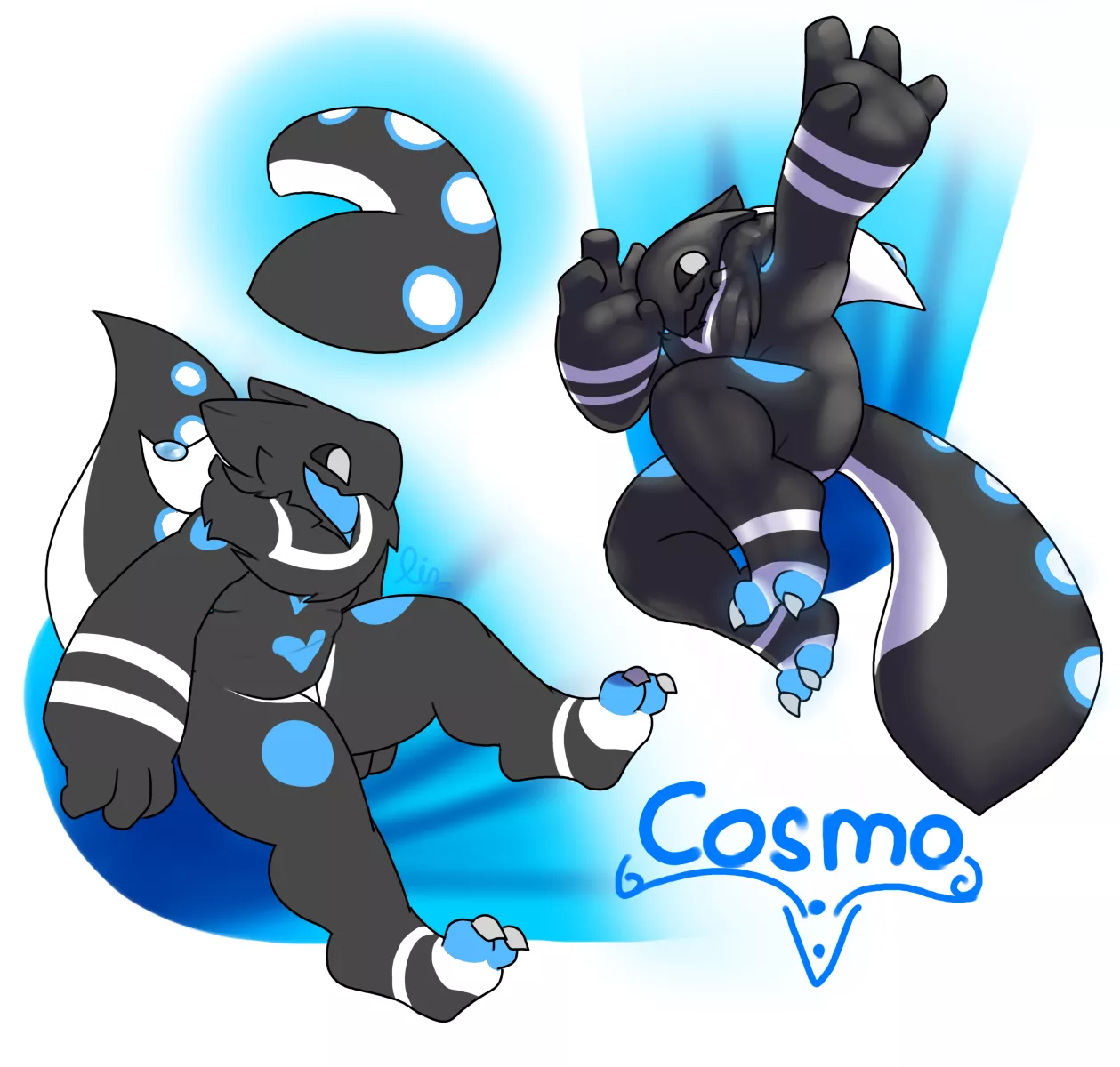 Another wolf-type Starmorph/Starbird! Its Cosmo, owned by discord user Cosmo. An energetic and jumpy birdwolf thing basically!