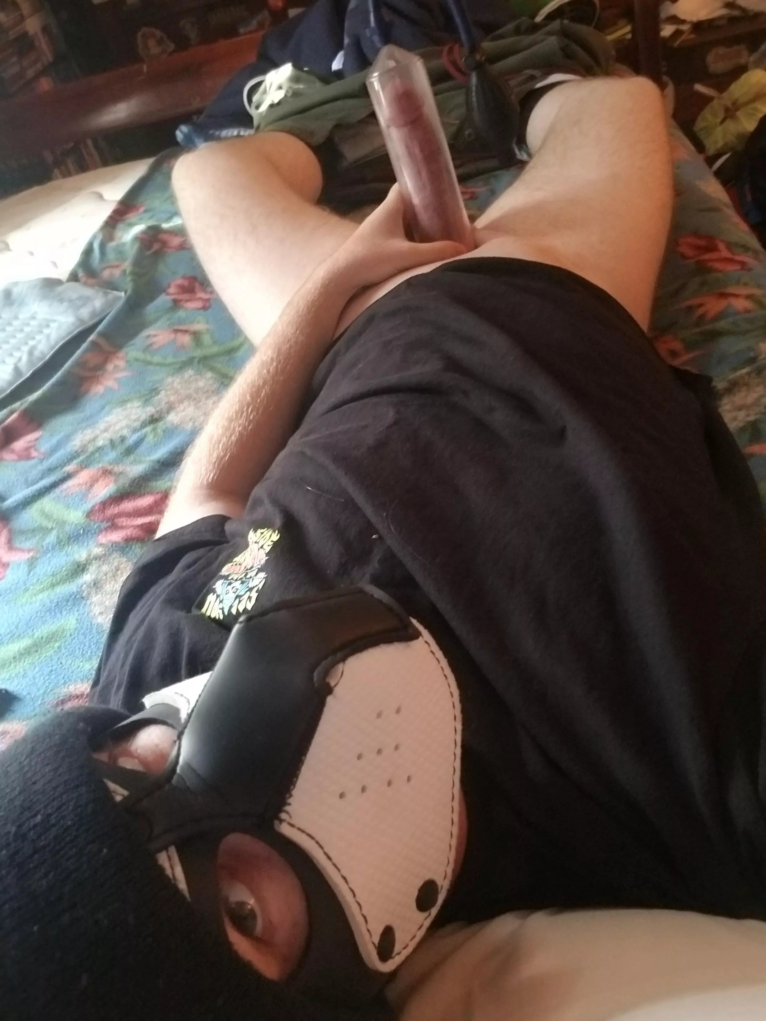 Anyone want to help puppy pump his cock?