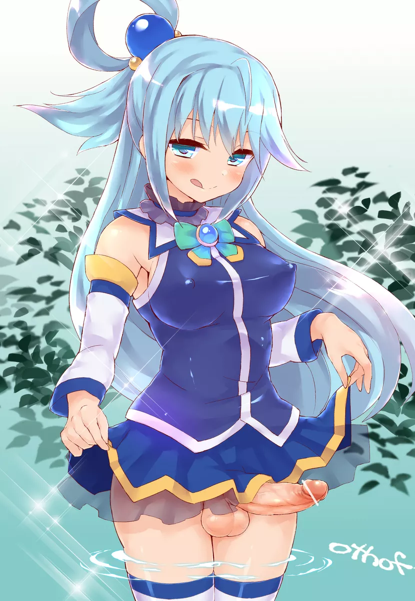 Aqua Lifting Up Their Skirt (Otofu) [Konosuba]