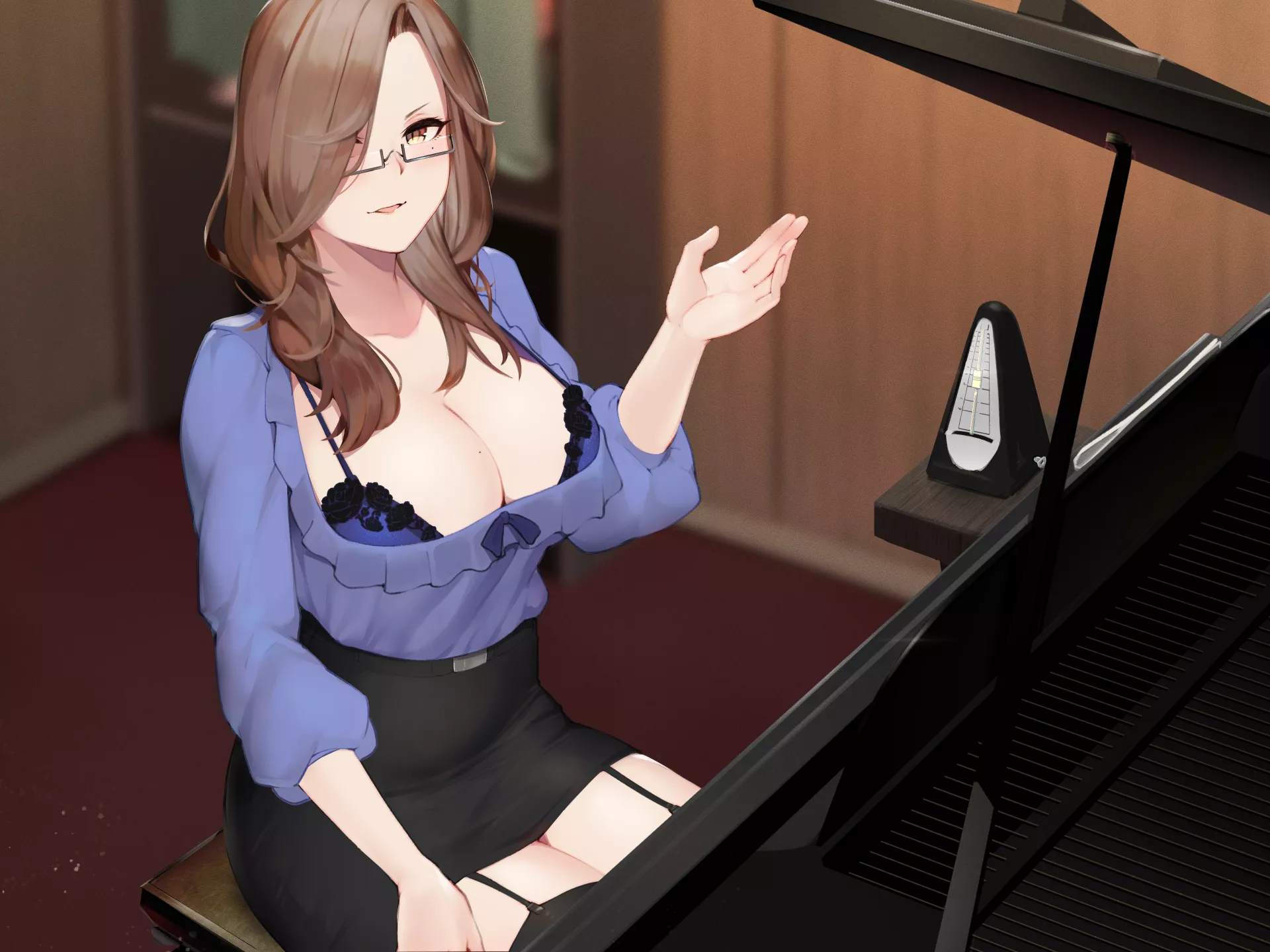 Ara ara, is it already time for your piano lessons?