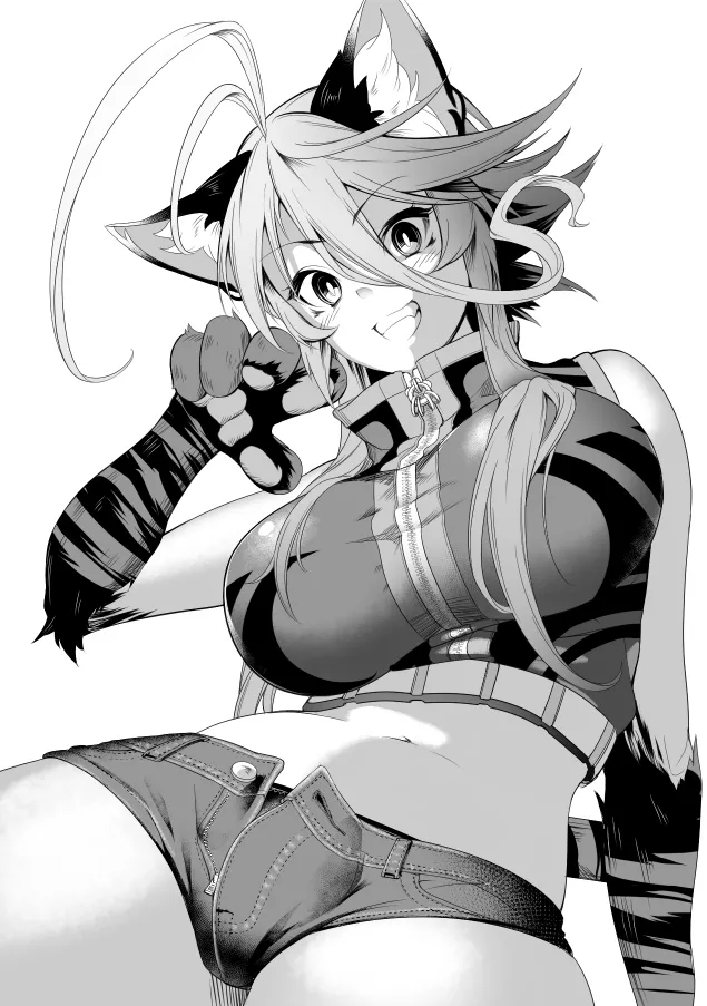 Arashi Grayscale Micro Shorts Open Fly (Yana) [Original]