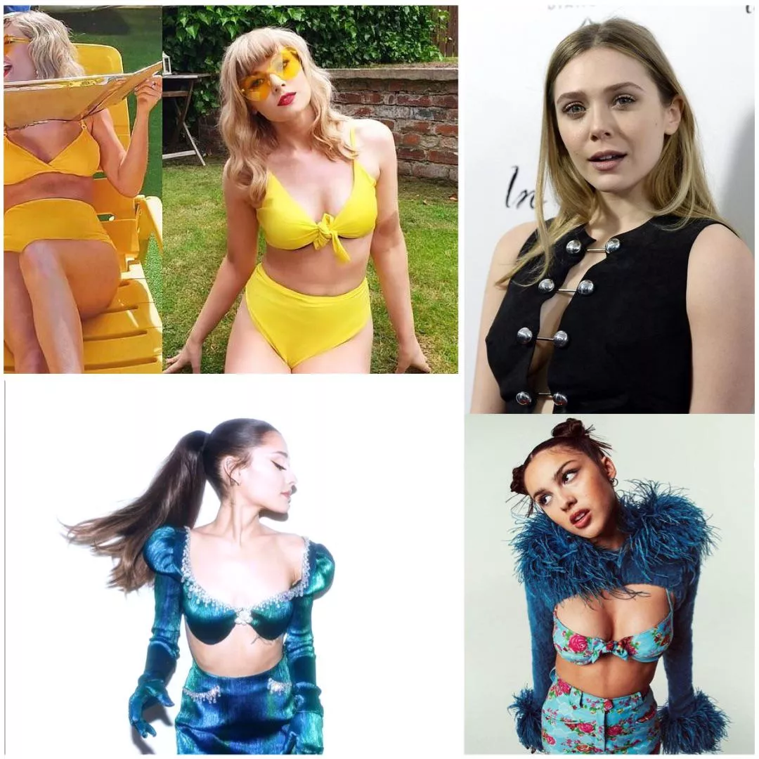 Ariana Grande, Elizabeth Olsen, Taylor Swift and Olivia Rodrigo are better than porn, wanna help me cum for them? :)