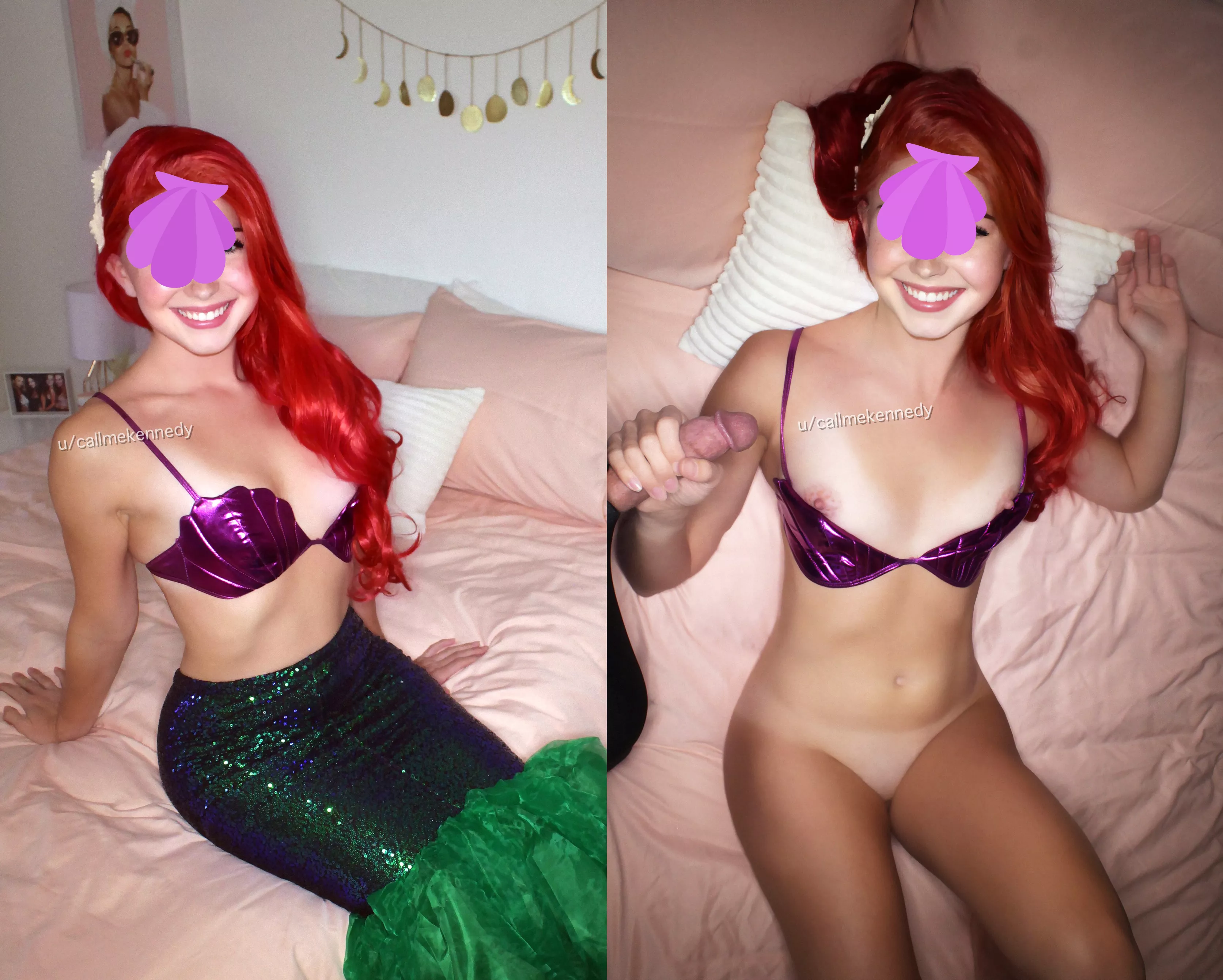 ariel before & after she got her human legs (19/F)