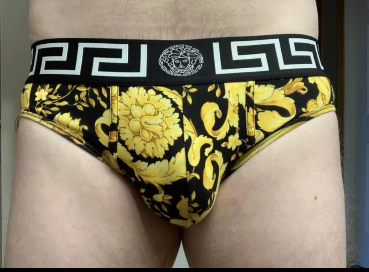 Arrived in the mail this week, right from Versace. Barocco Briefs they have RFID and QR codes attached. Insane!!!