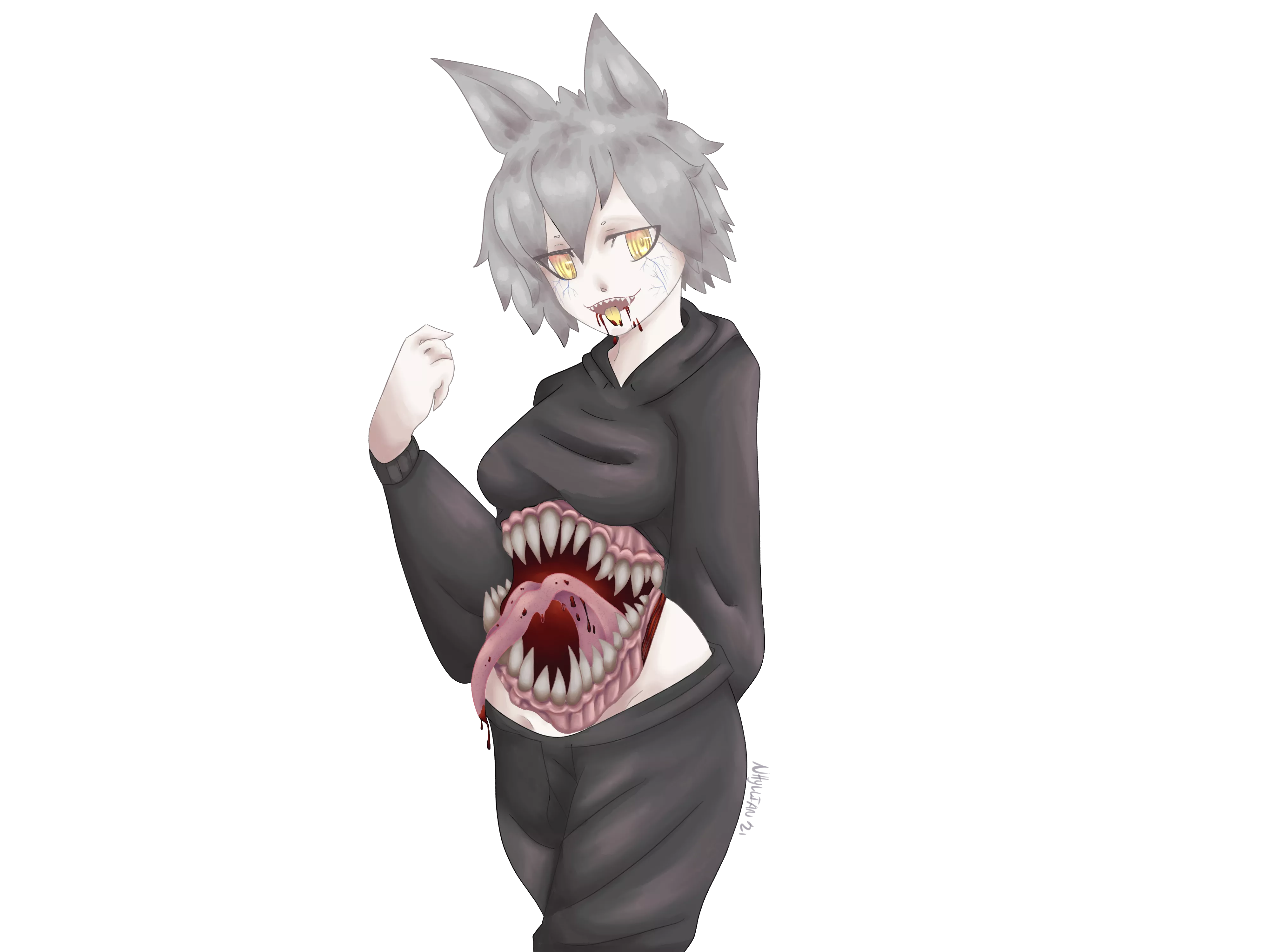 Art by me, Character by Azzytheslime of Twitter - Vampire OC