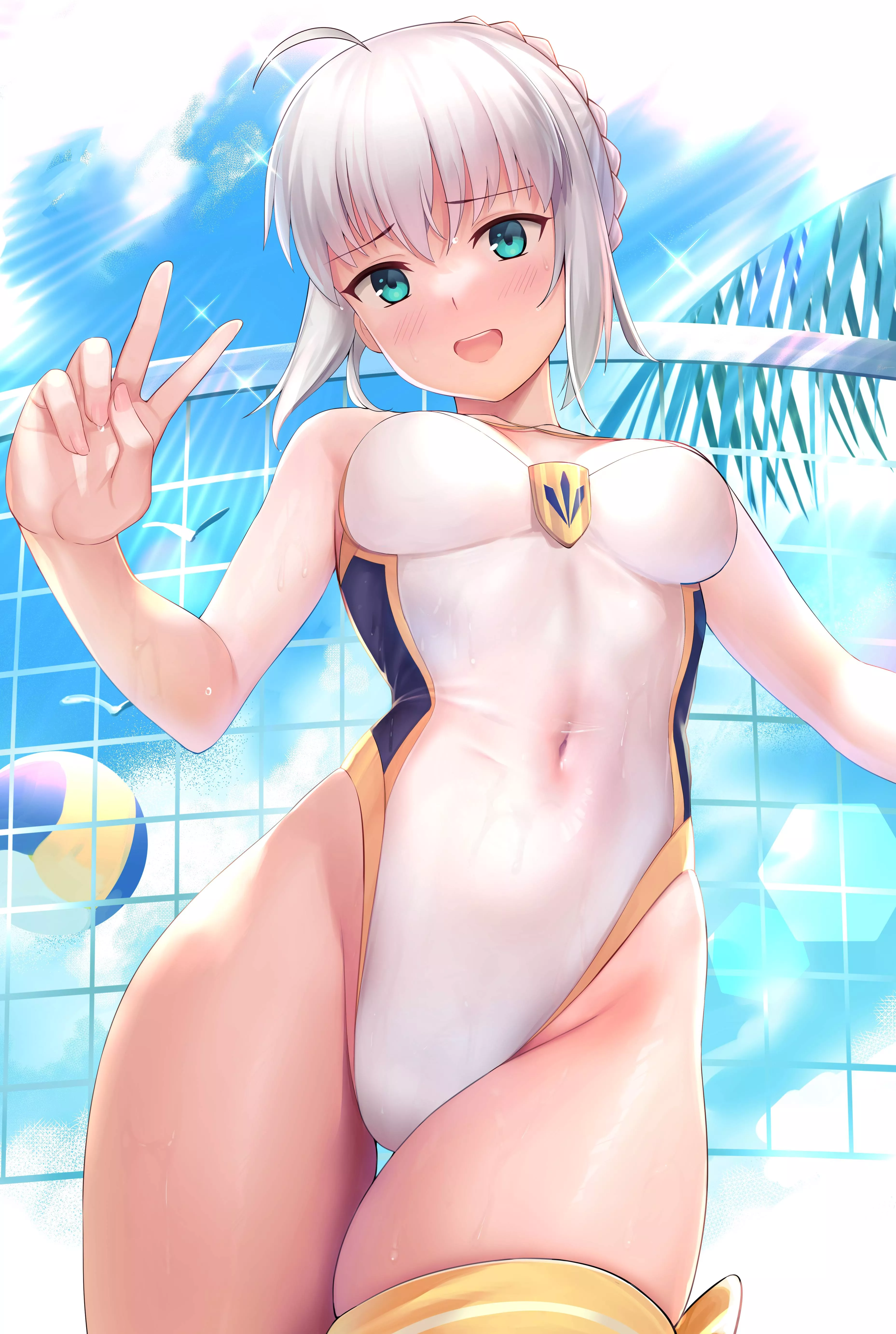 Arthuria in competition swimsuit [FGO]