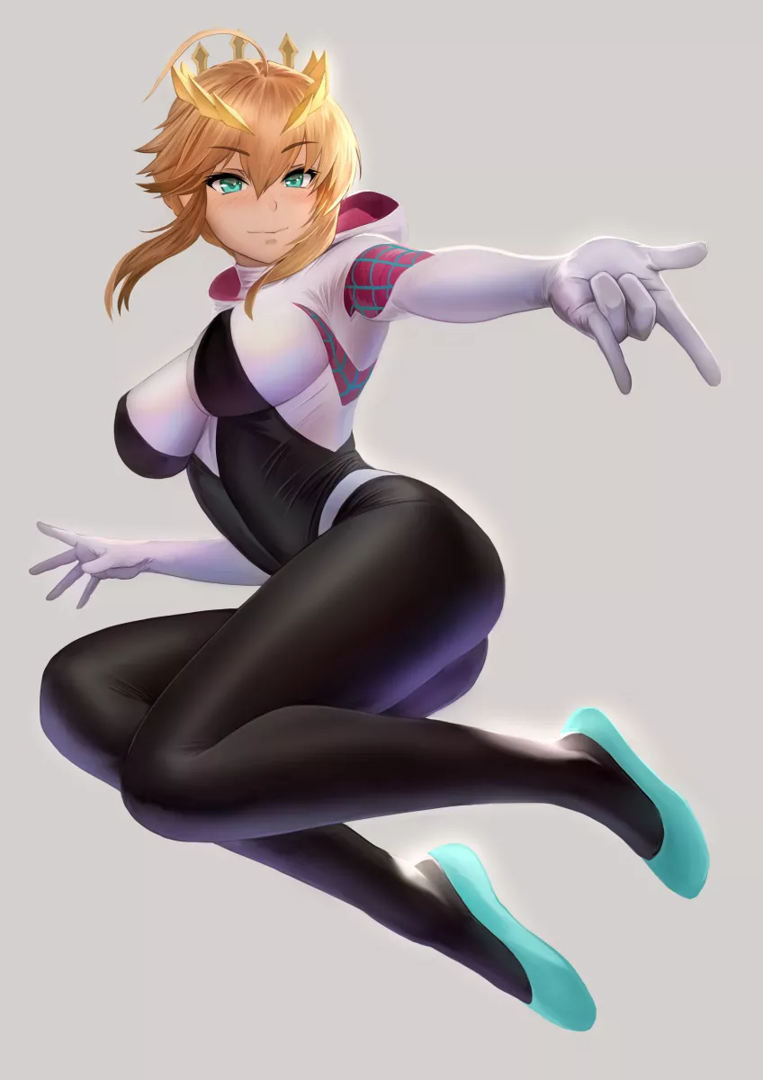 Artoria Spider Gwen Cosplay (Yamaneko) [Fate/ Marvel]