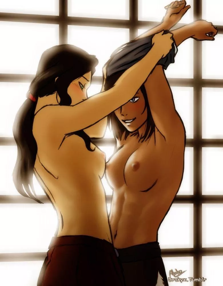 Asami and Korra see each other for the first time