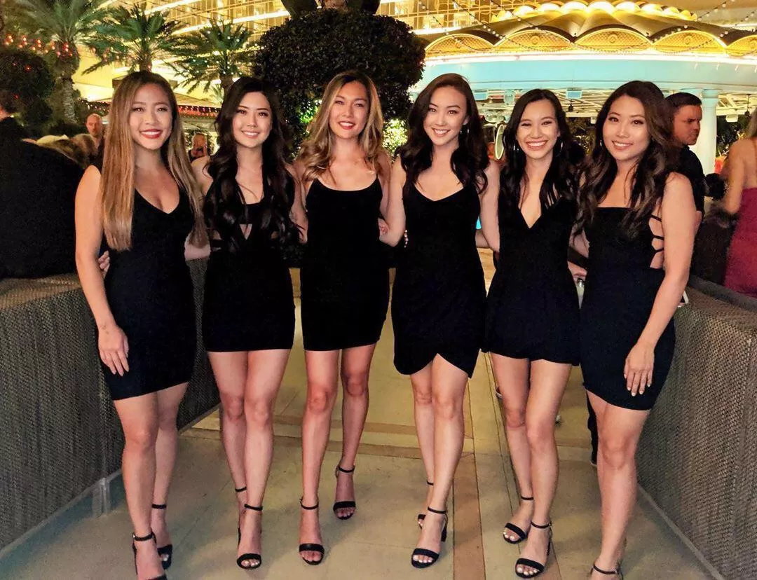 Asian Ladies in Black Dresses