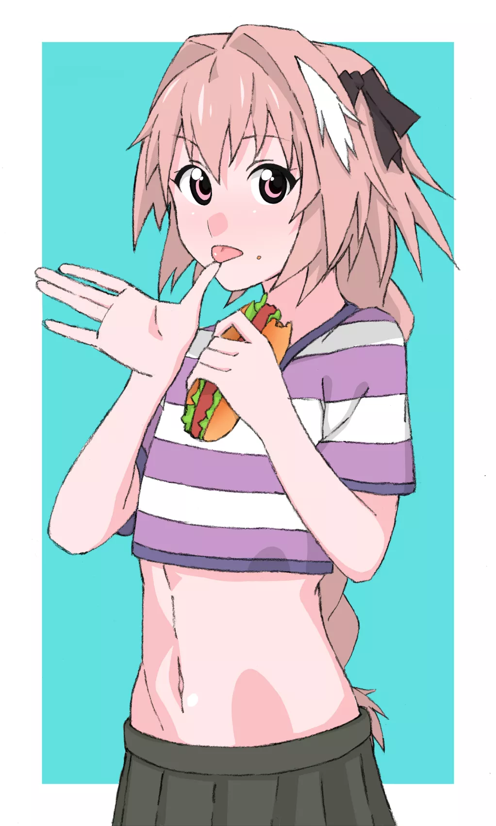 Astolfo eating a HOT dog