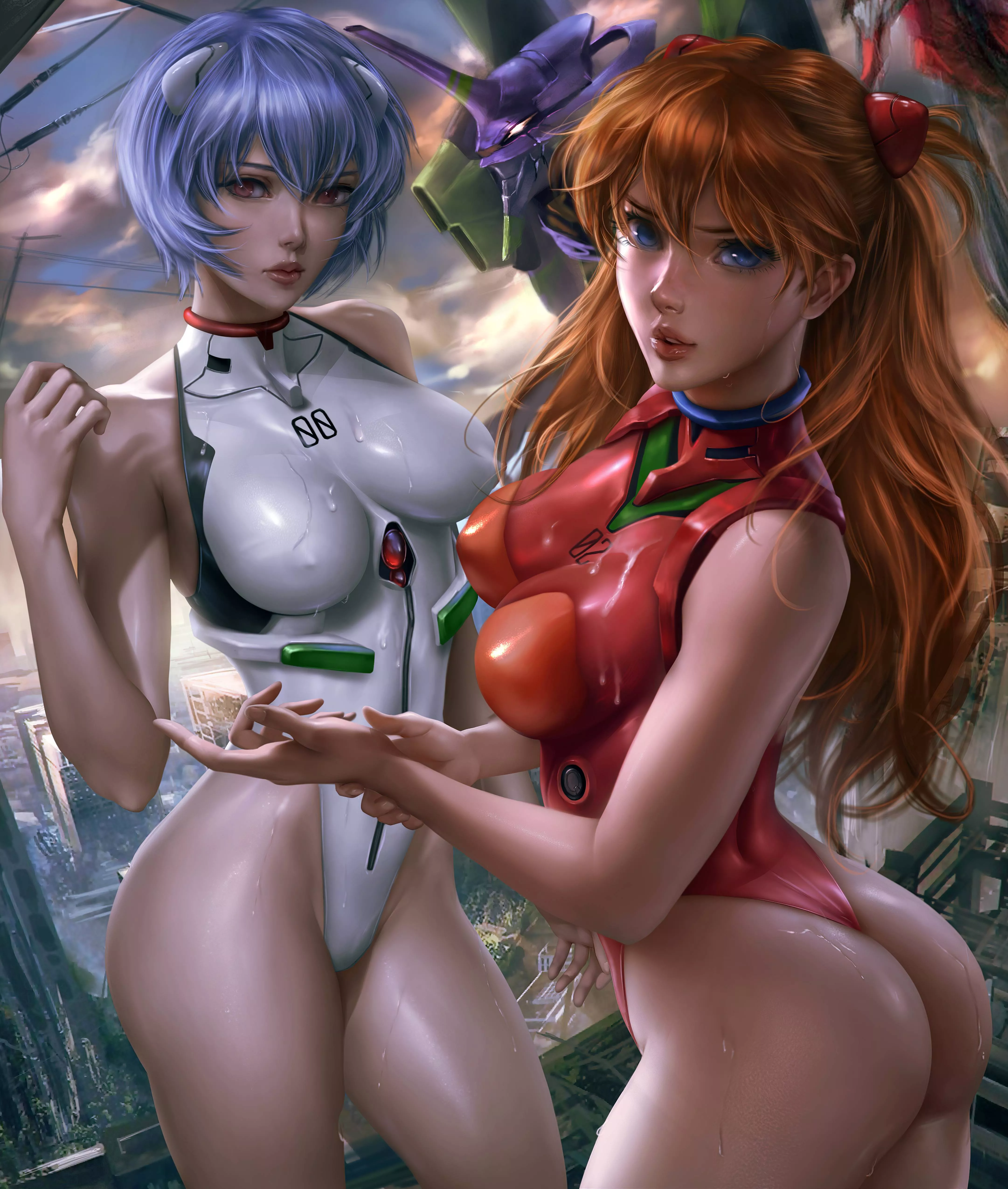 Asuka Langley and Rei Ayanami - (Logancure) - [Neon Genesis Evangelion]