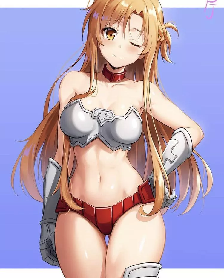 Asuna in a sexy armored bikini