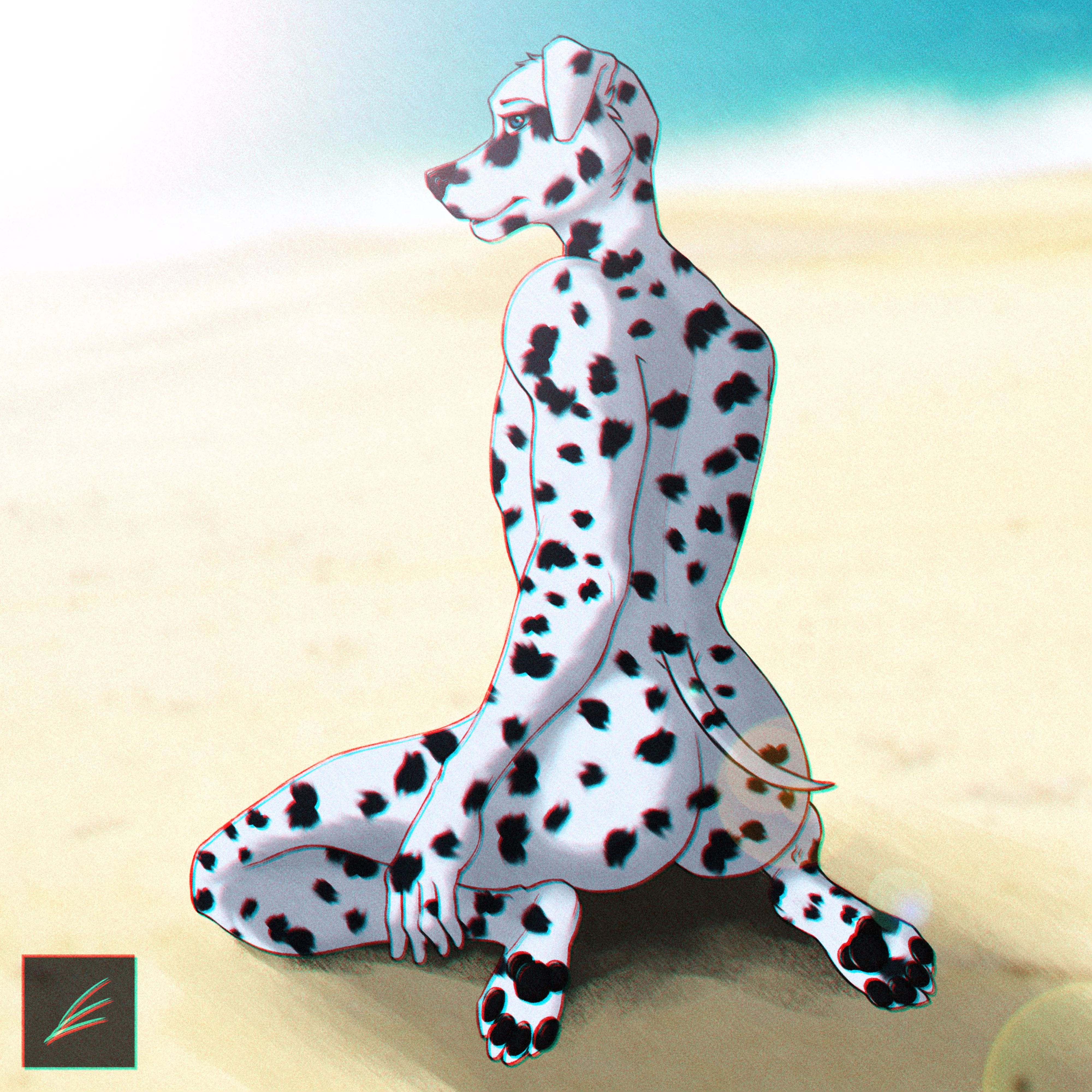 At the beach (Art by me)